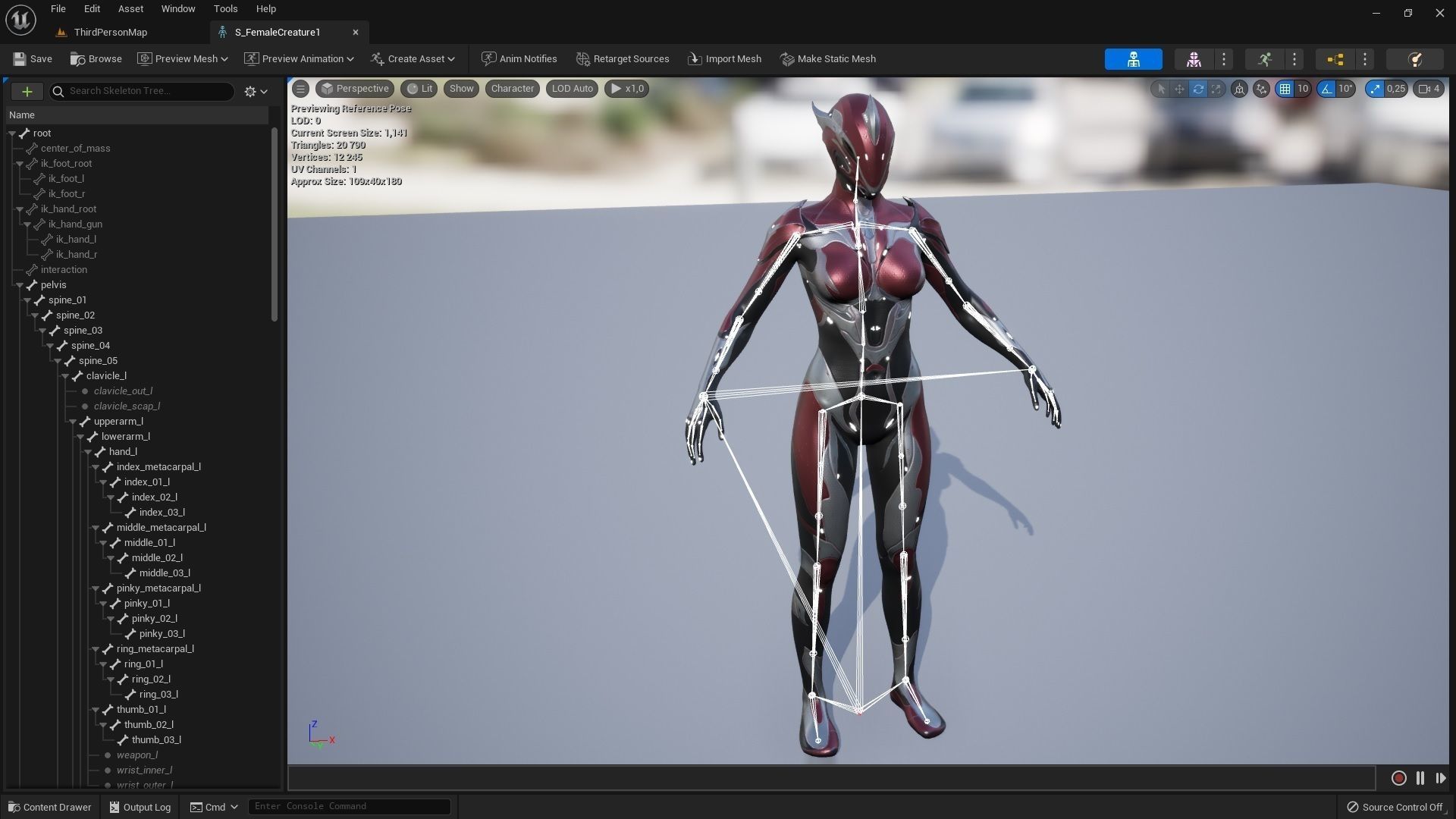 Female Creature 1 Low-poly 3D model_12