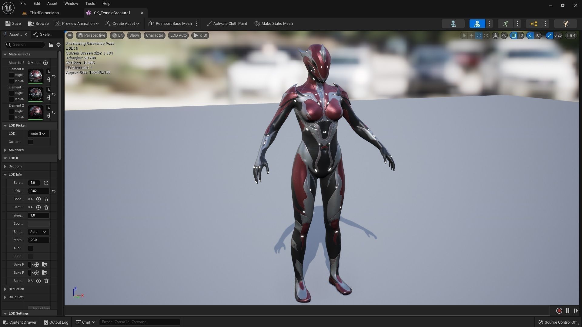 Female Creature 1 Low-poly 3D model_6