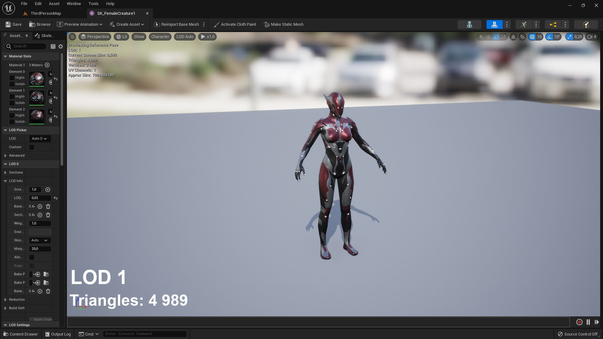 Female Creature 1 Low-poly 3D model_10