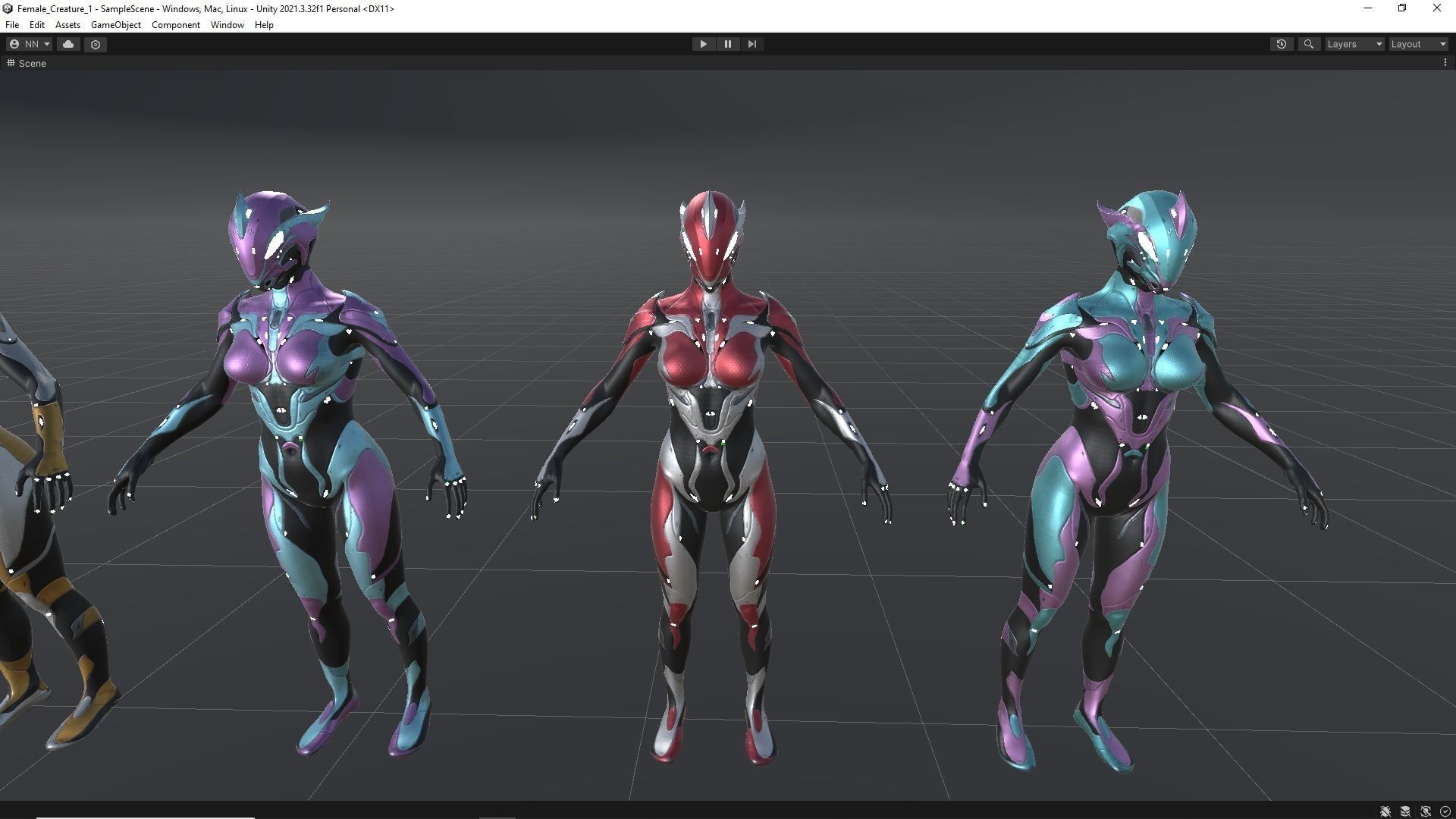 Female Creature 1 Low-poly 3D model_23