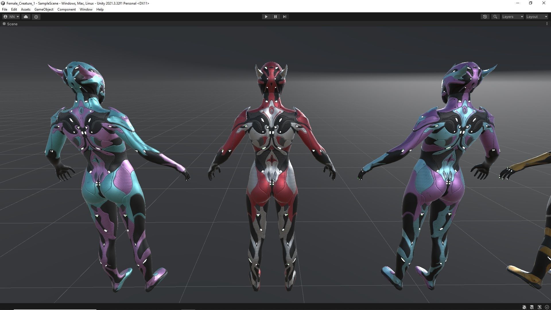 Female Creature 1 Low-poly 3D model_26