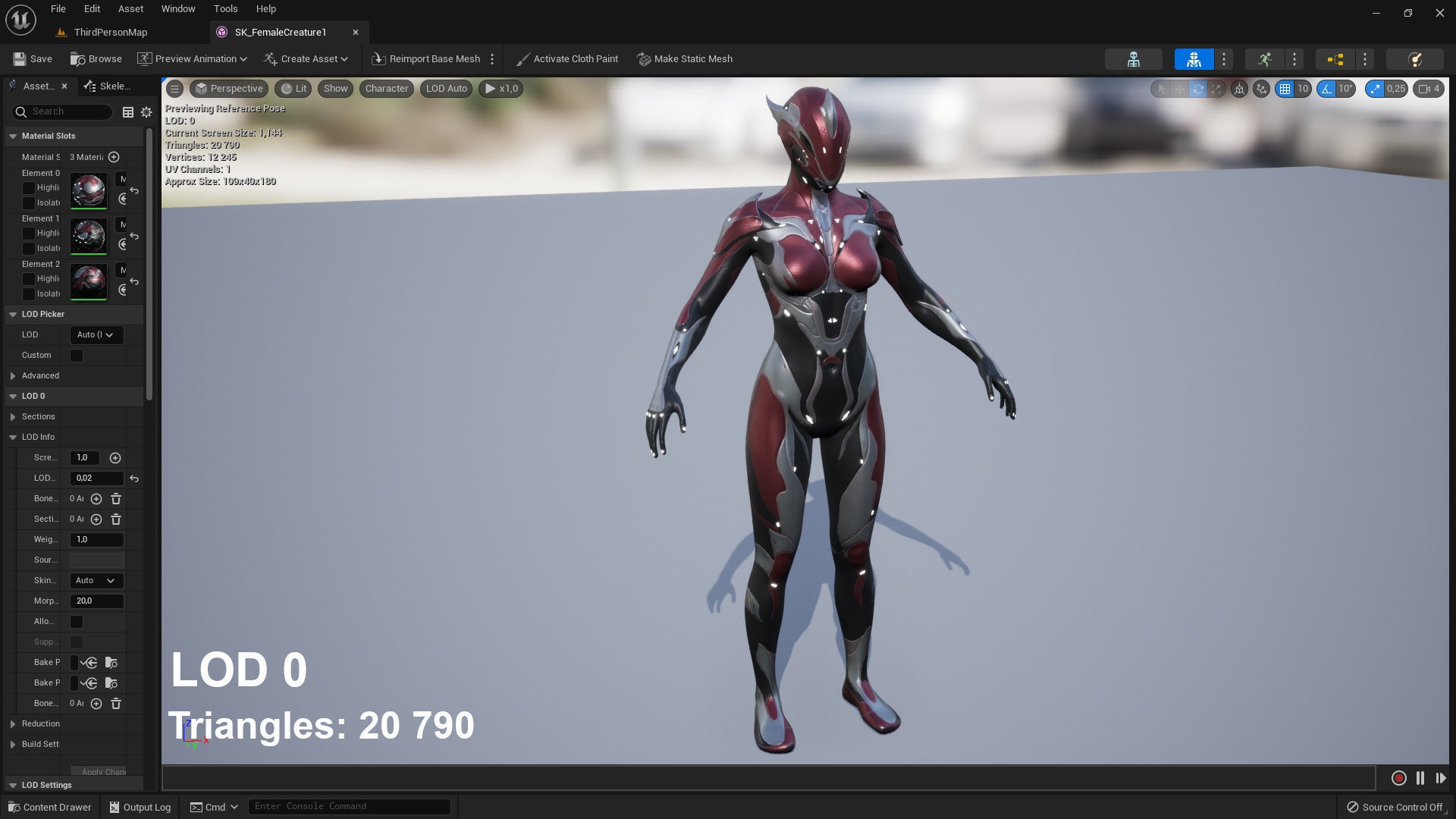 Female Creature 1 Low-poly 3D model_9