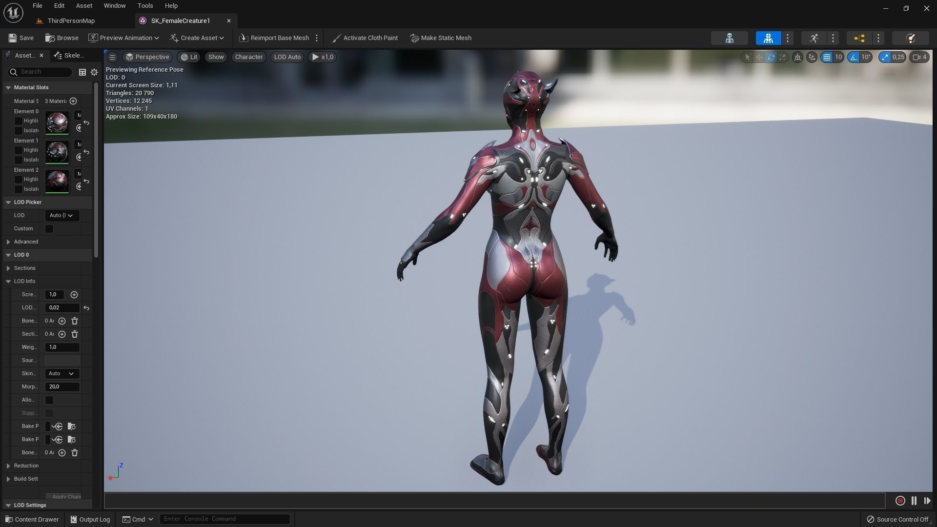 Female Creature 1 Low-poly 3D model_7