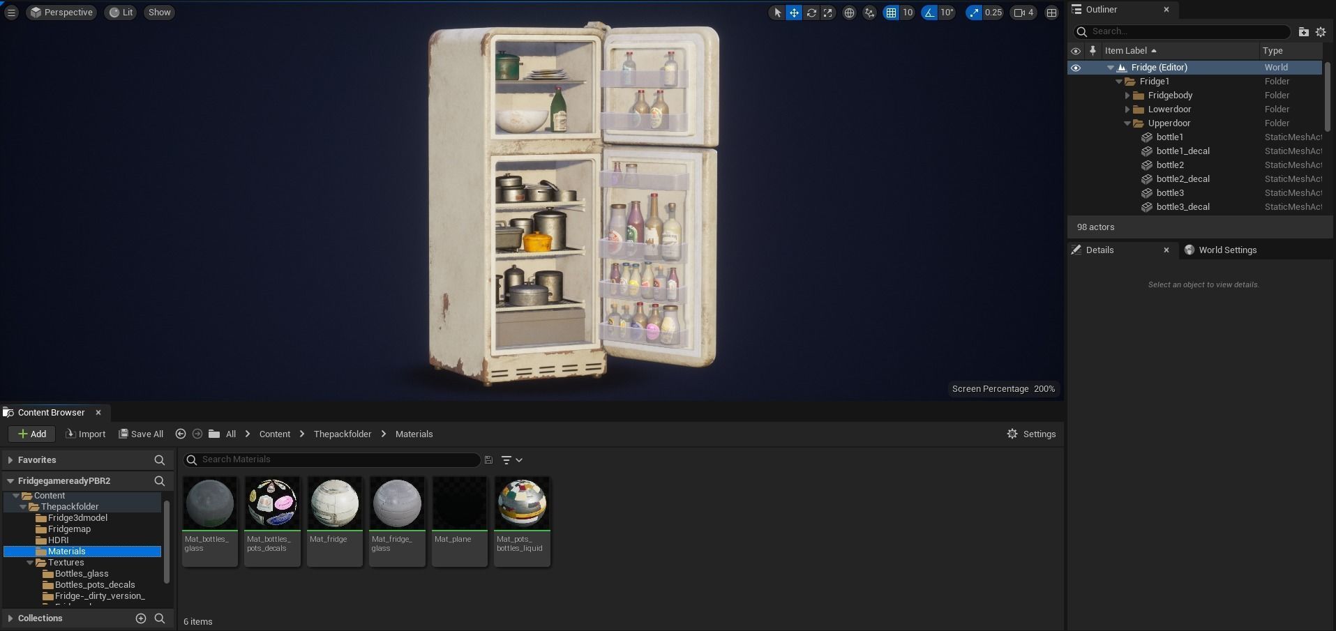 Fridge game ready PBR refrigerator and freezer 2 Low-poly 3D model_14
