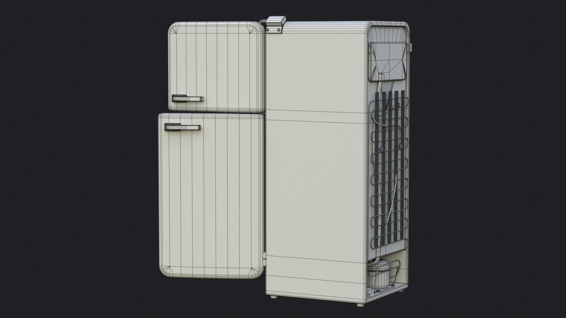Fridge game ready PBR refrigerator and freezer 2 Low-poly 3D model_20