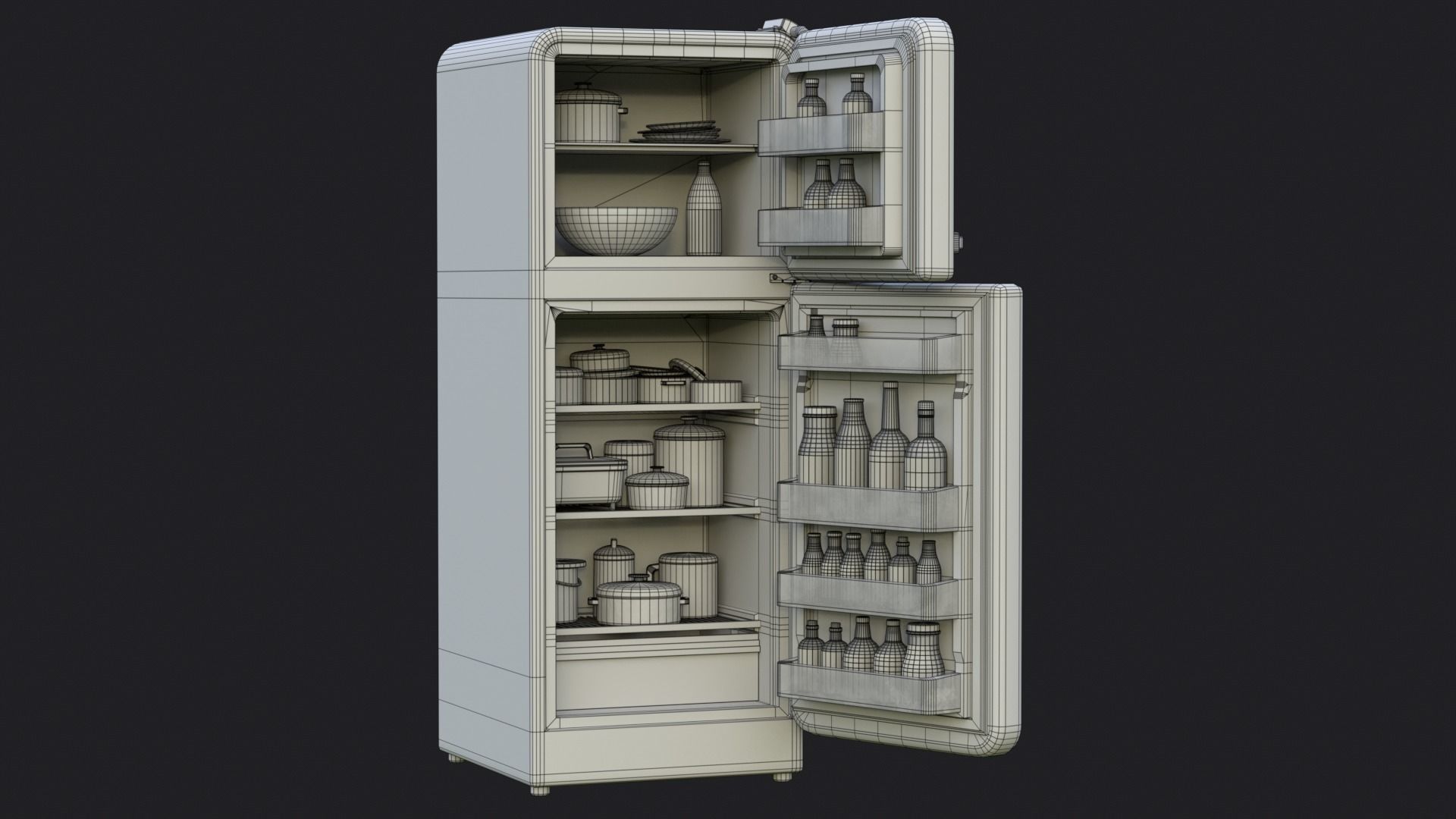 Fridge game ready PBR refrigerator and freezer 2 Low-poly 3D model_19
