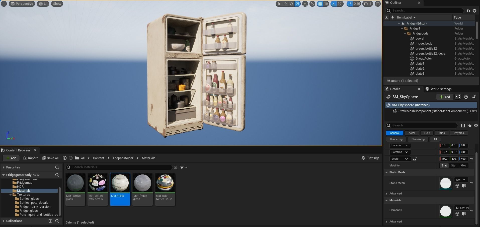 Fridge game ready PBR refrigerator and freezer 2 Low-poly 3D model_18