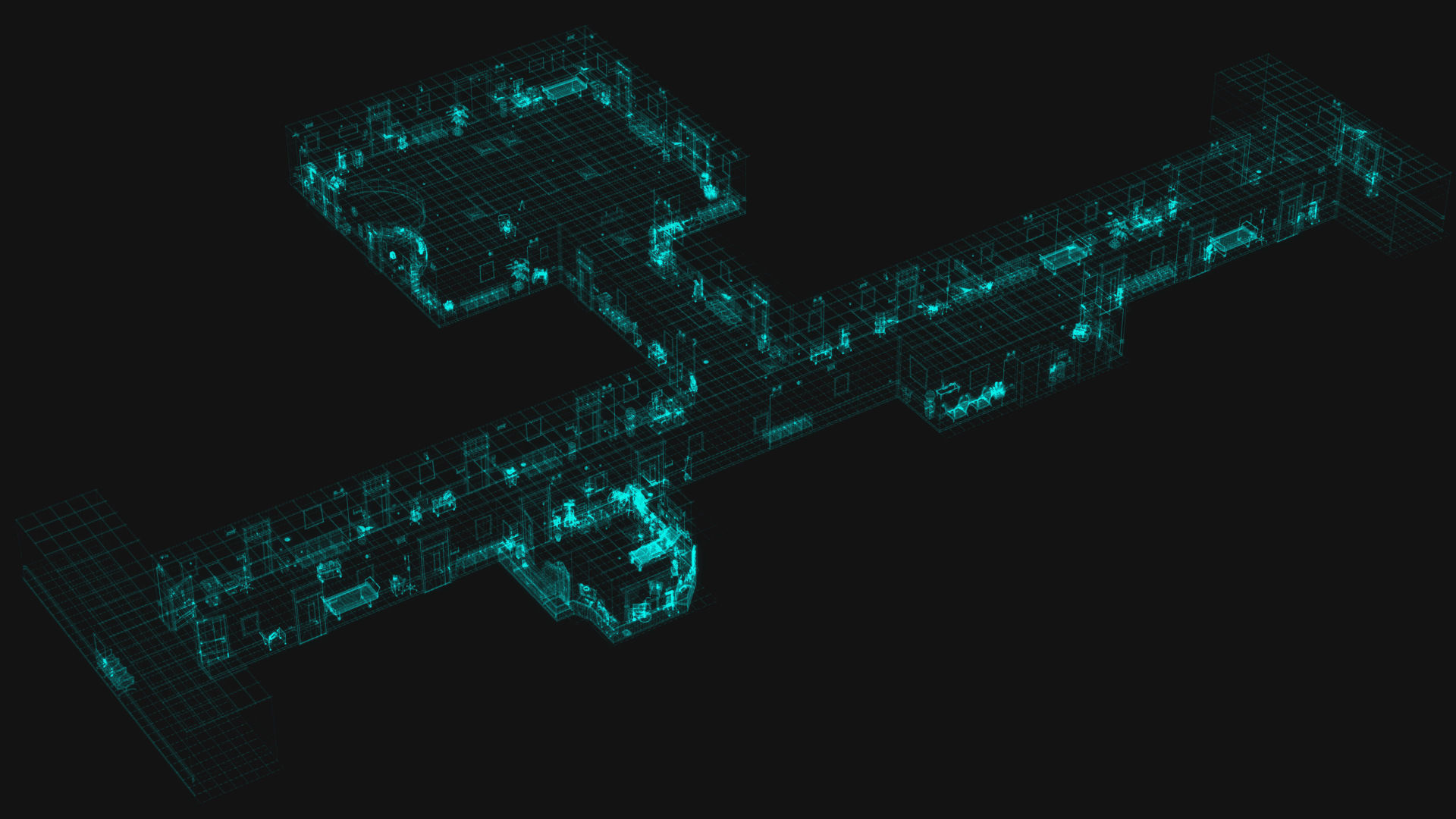 Cartoon Hospital Ward Corridor 3D model_33