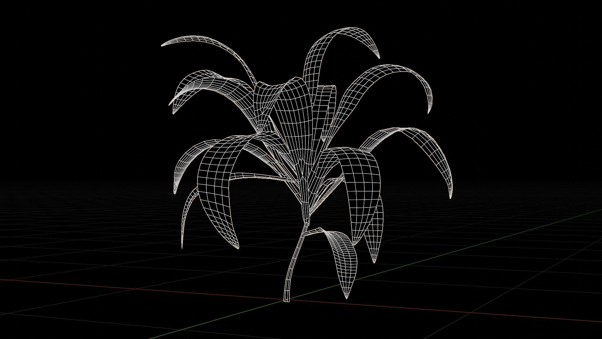Alien Dracaena Plant Low-poly 3D model_10