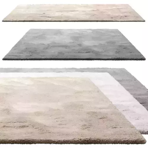 Benuta Dave Rectangular Fur Rug 3 colors 3D model