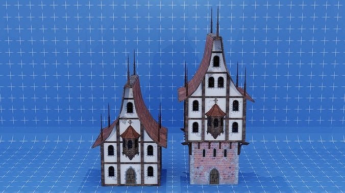 Medieval Houses Low-poly 3D model