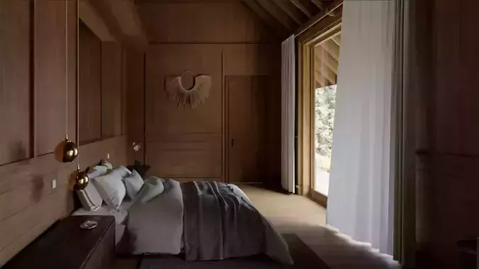 Curtain - Animated  Low-poly 3D model