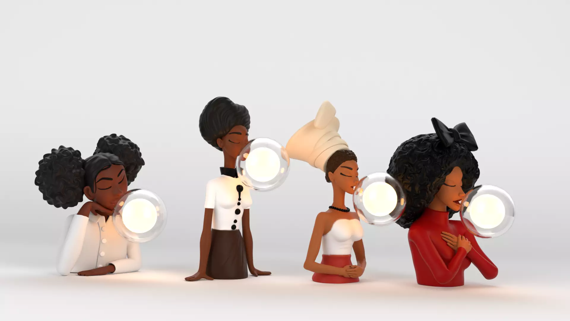 Girl Figure Lamp 3D model
