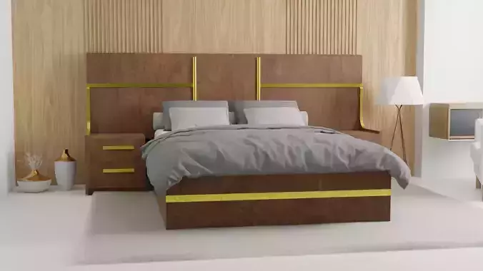 Bed inspired by ancient Egyptian pharaonic furniture