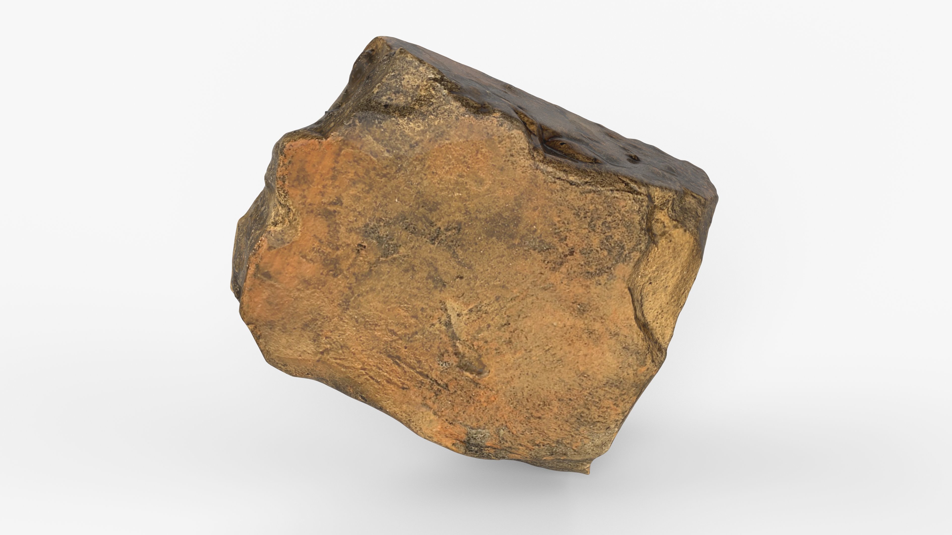 Photorealistic 3D scan of rock stone Low-poly 3D model_2