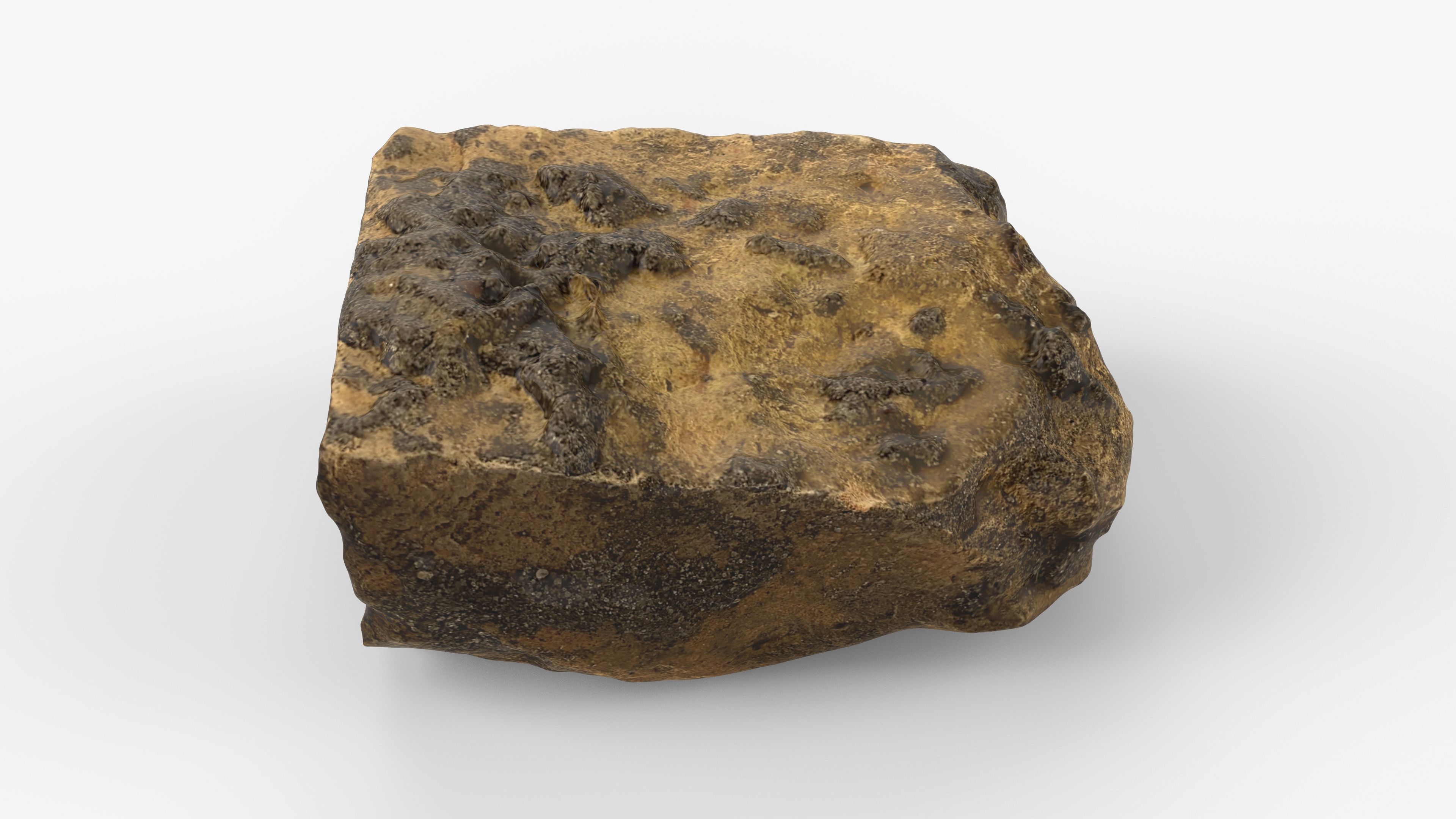Photorealistic 3D scan of rock stone Low-poly 3D model_1