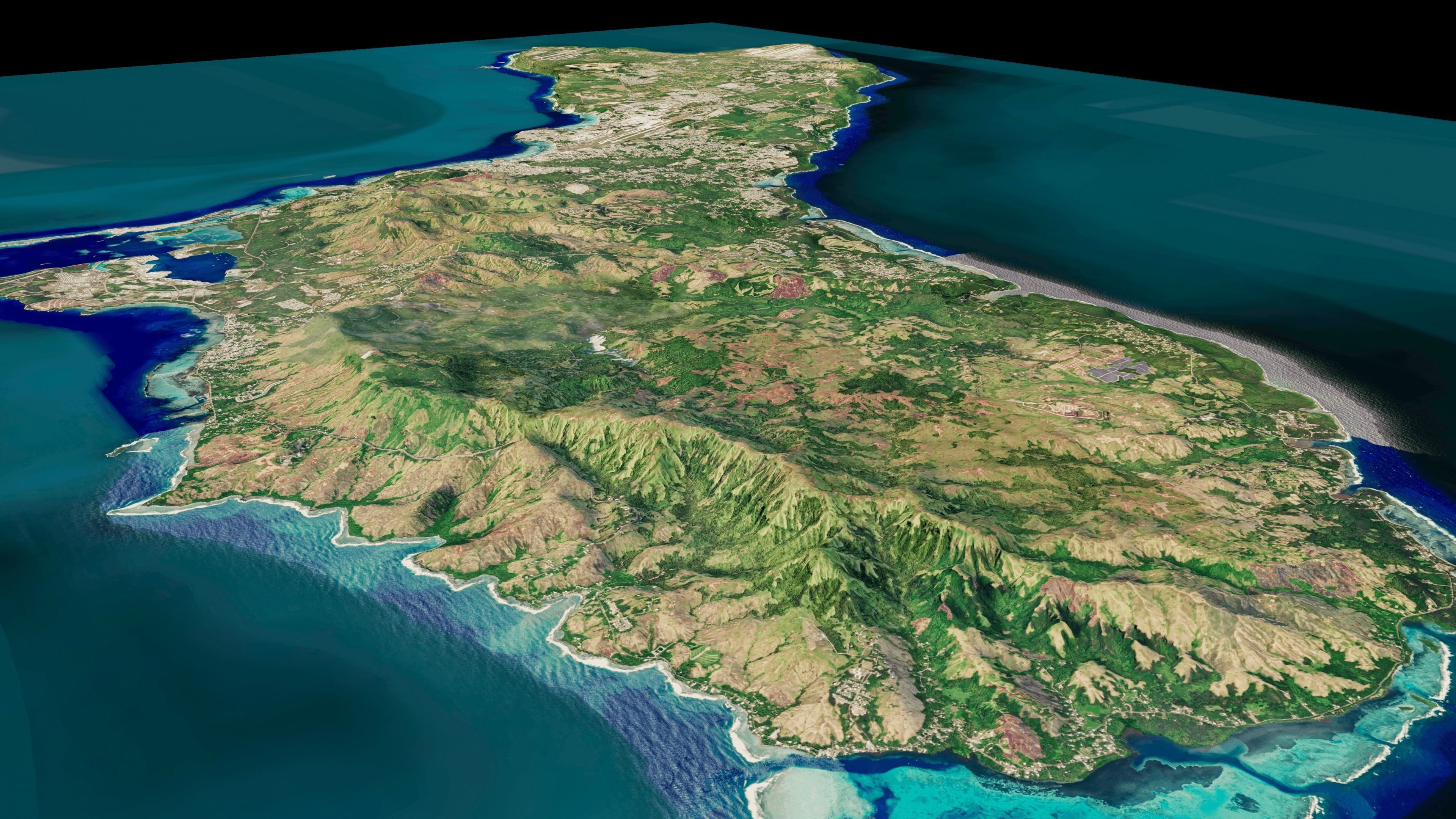 Guam Island 3d model terrain Low-poly 3D model_1