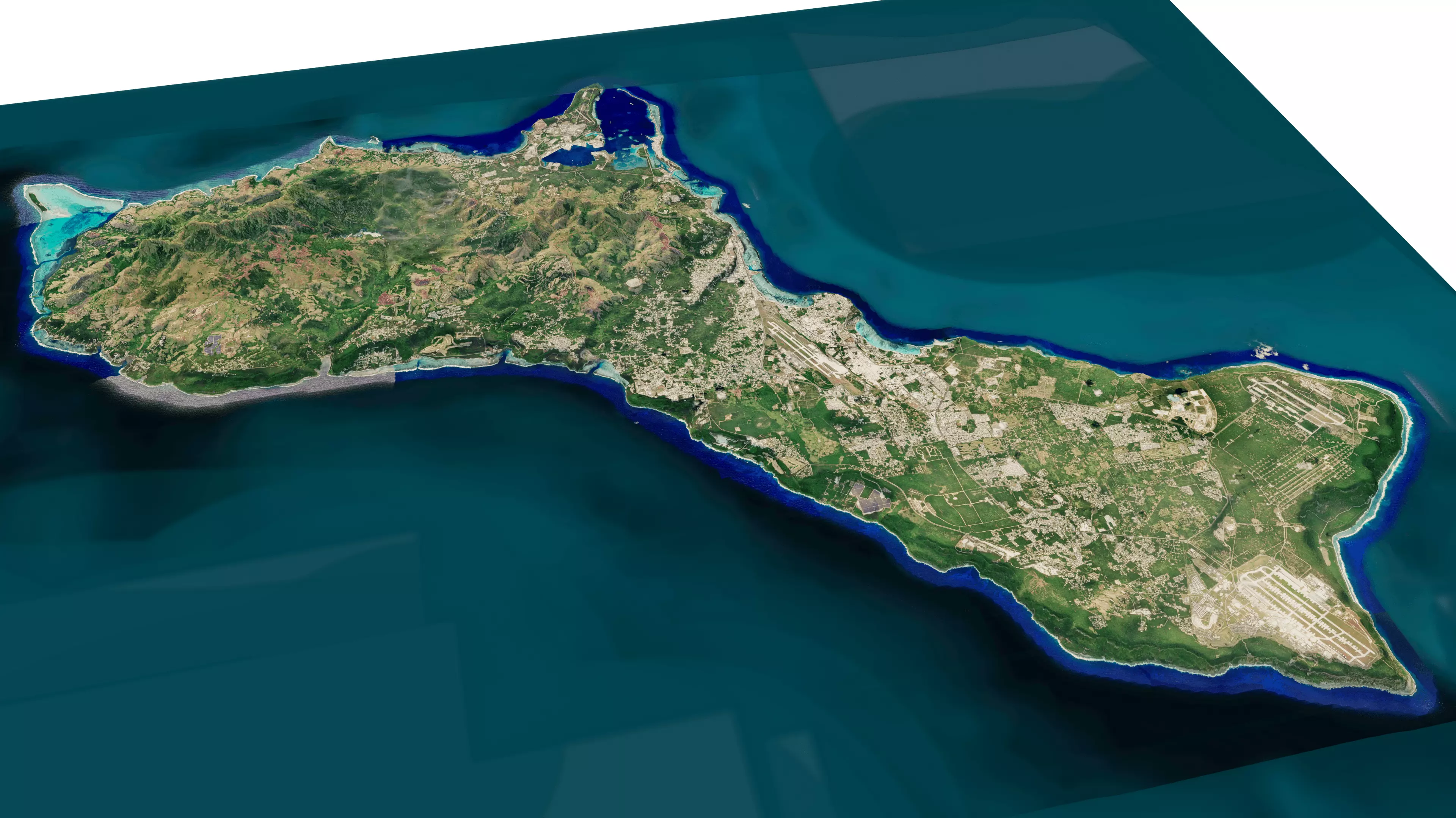 Guam Island 3d model terrain Low-poly 3D model_0