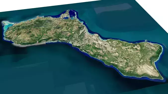 Guam Island 3d model terrain