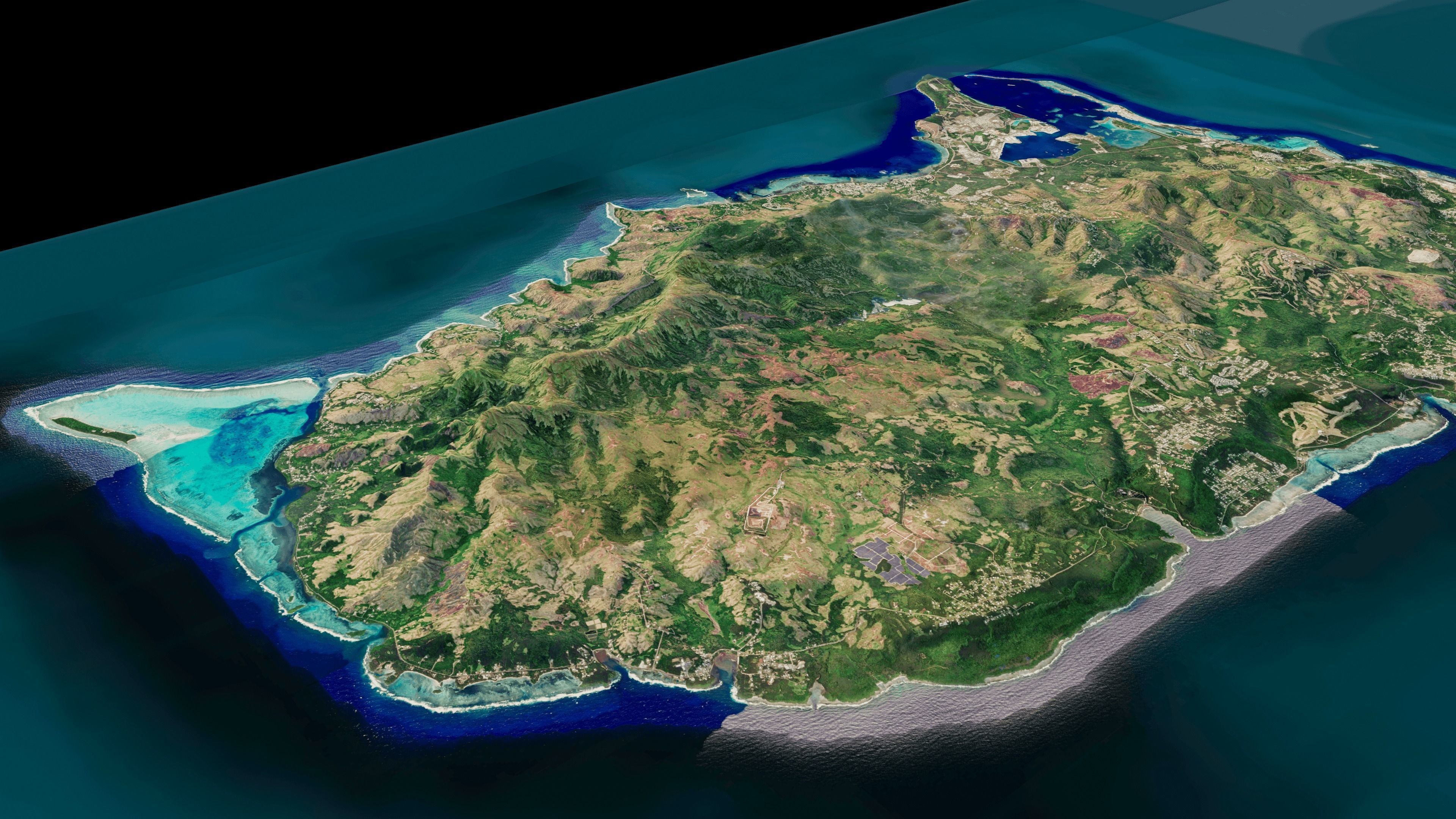 Guam Island 3d model terrain Low-poly 3D model_3