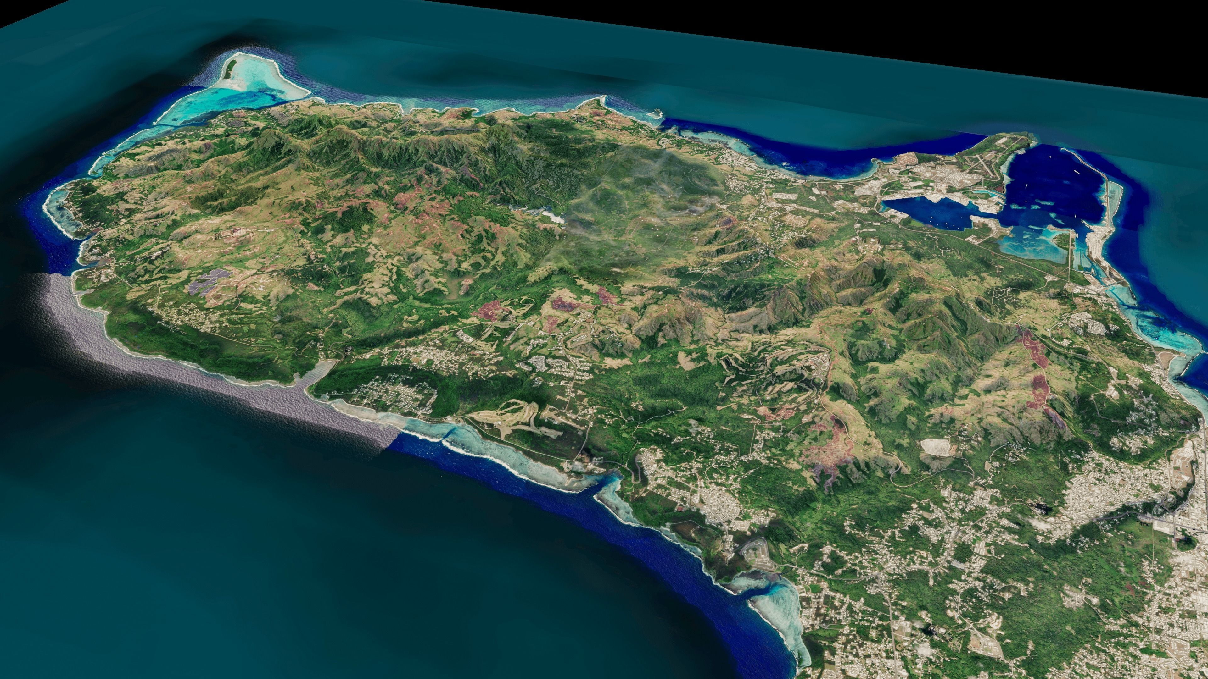 Guam Island 3d model terrain Low-poly 3D model_2