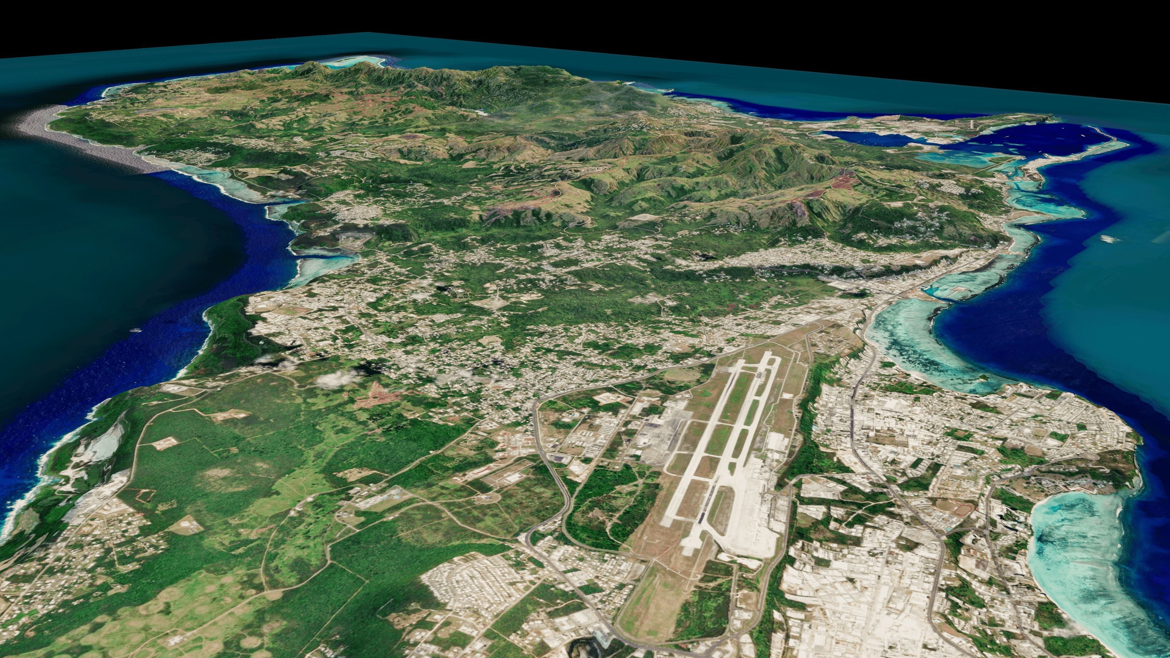 Guam Island 3d model terrain Low-poly 3D model_4