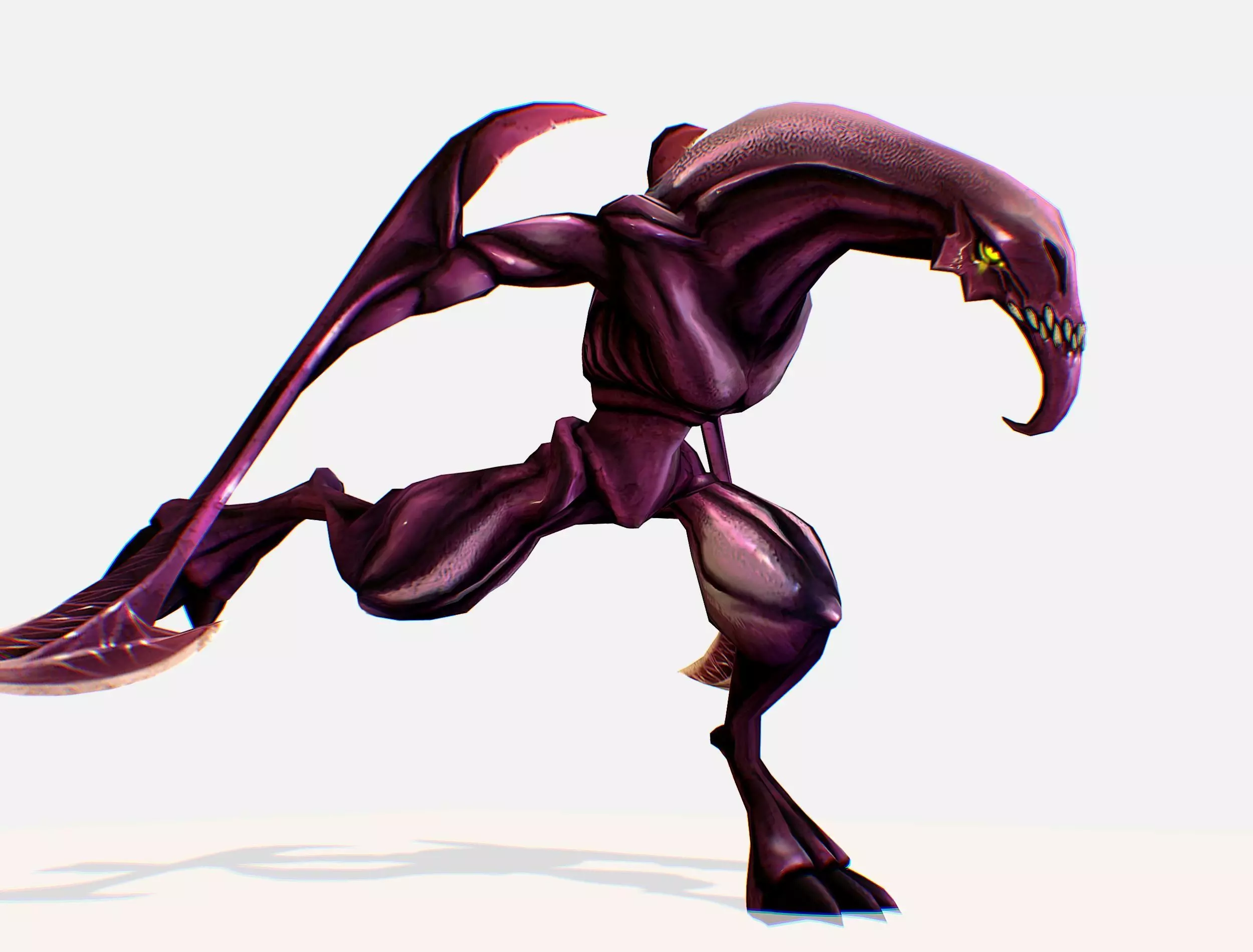 Animated Red Monster Goblin Troll Low-poly 3D model_0