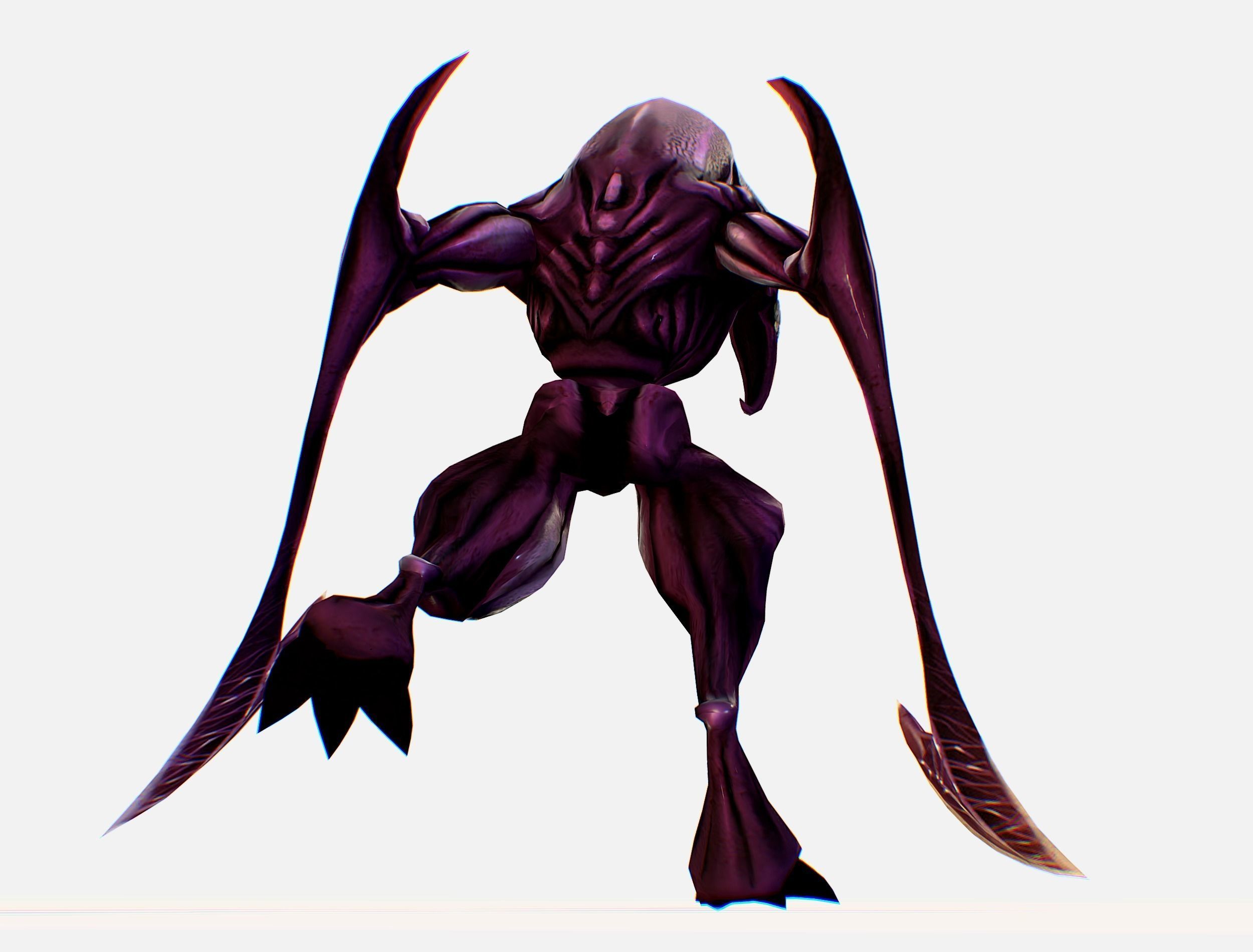 Animated Red Monster Goblin Troll Low-poly 3D model_27