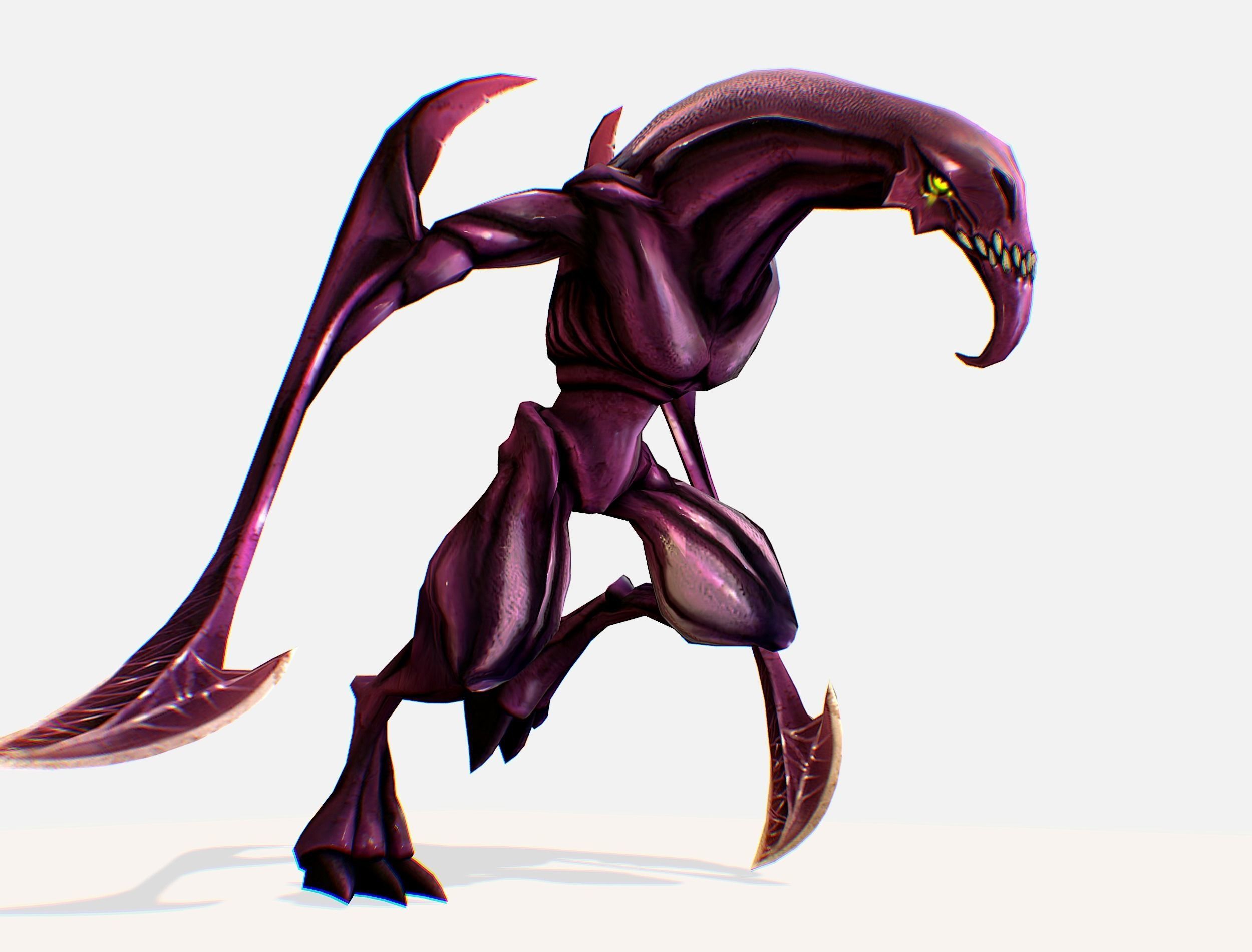 Animated Red Monster Goblin Troll Low-poly 3D model_16