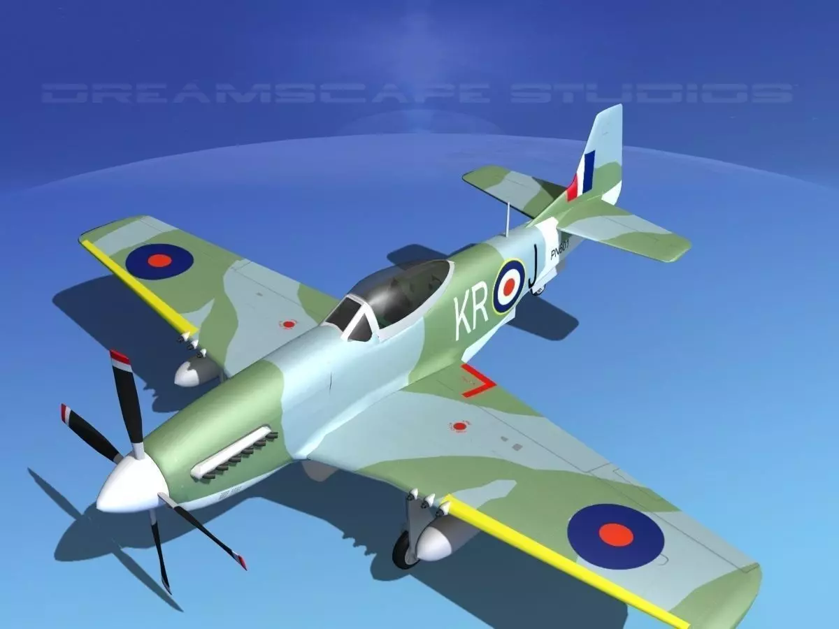 P-51D Mustang Royal Air Force 3D model