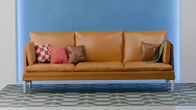 William Couch 3d Model with Three Texture Set Fabric Style