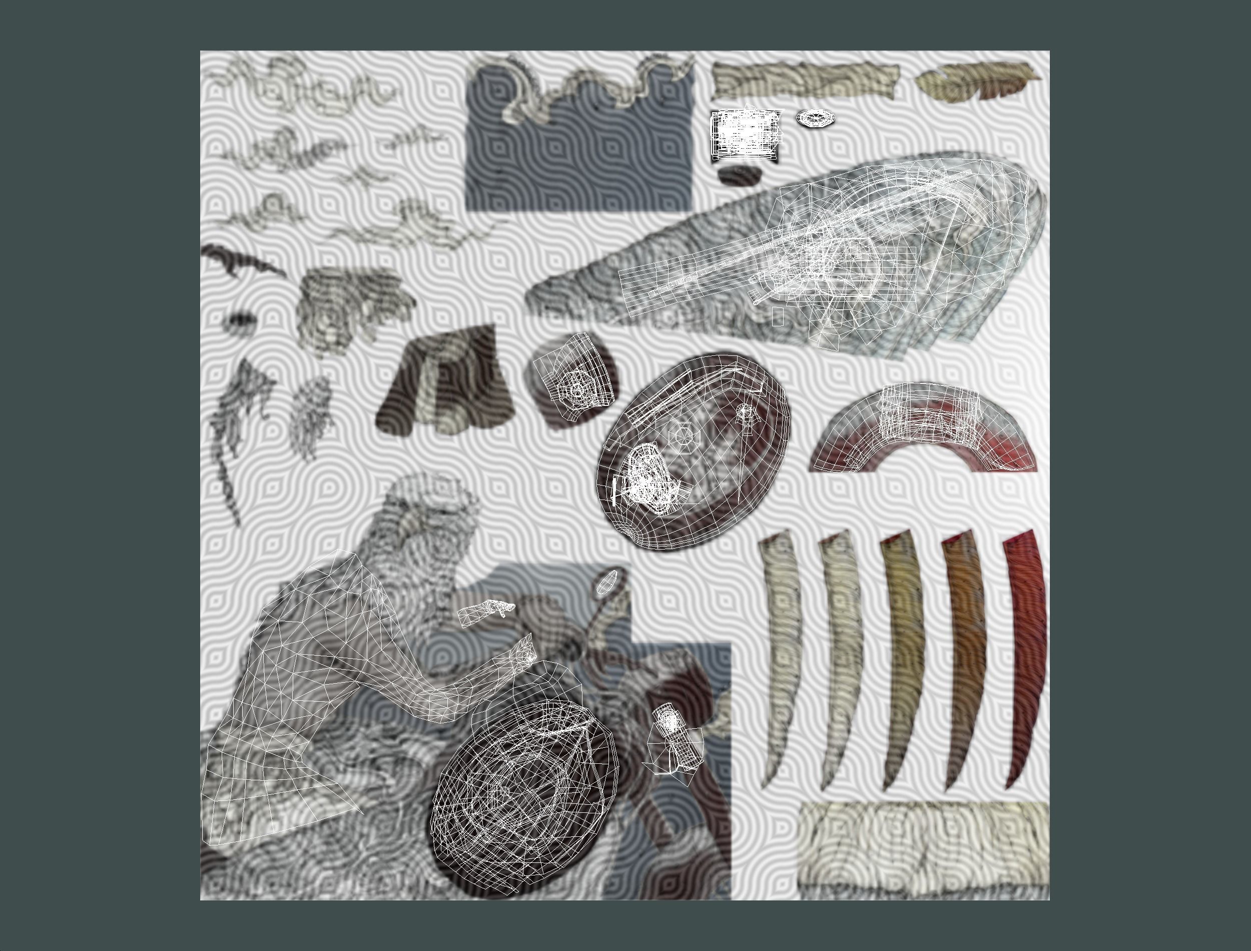 Animated Cartoon 3D Biker Scene in the Clouds Low-poly 3D model_20