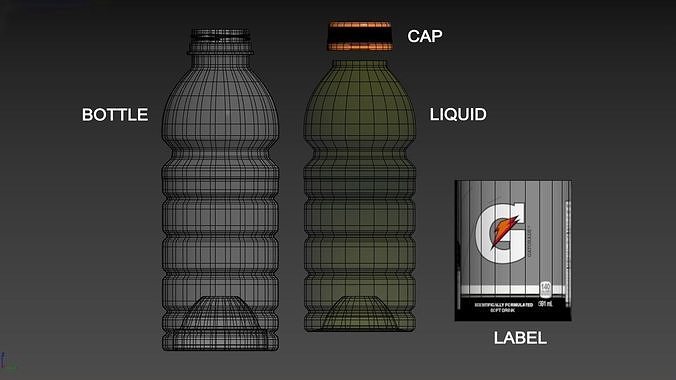 Gatorade Bottle Low-poly 3D model 5