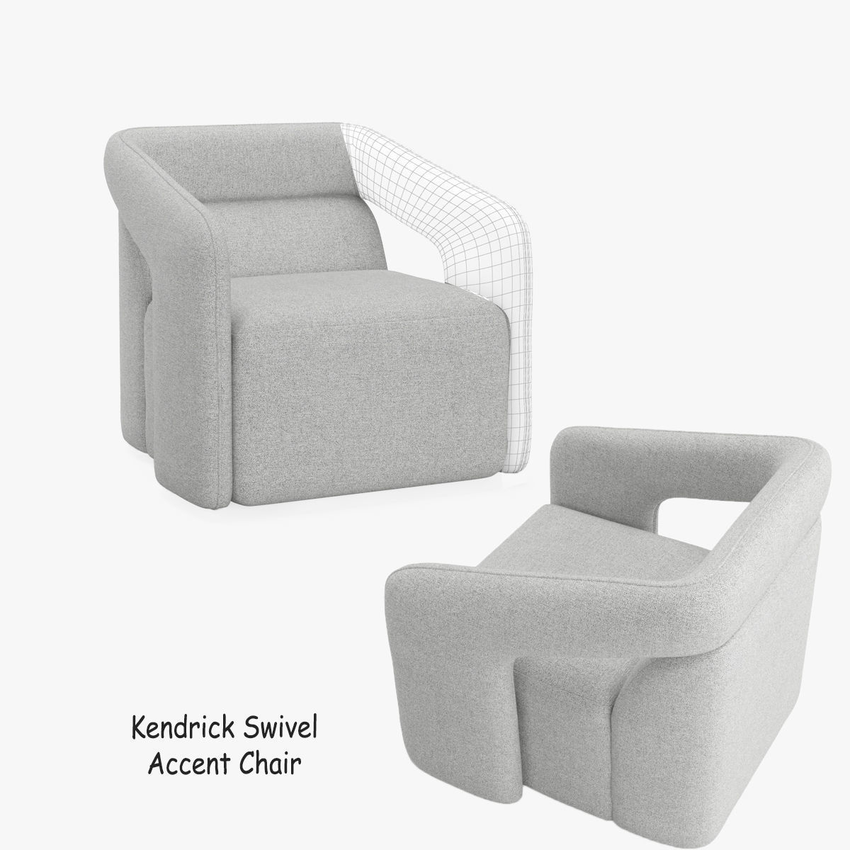 Kendrick Swivel Accent Chair 3D model_16
