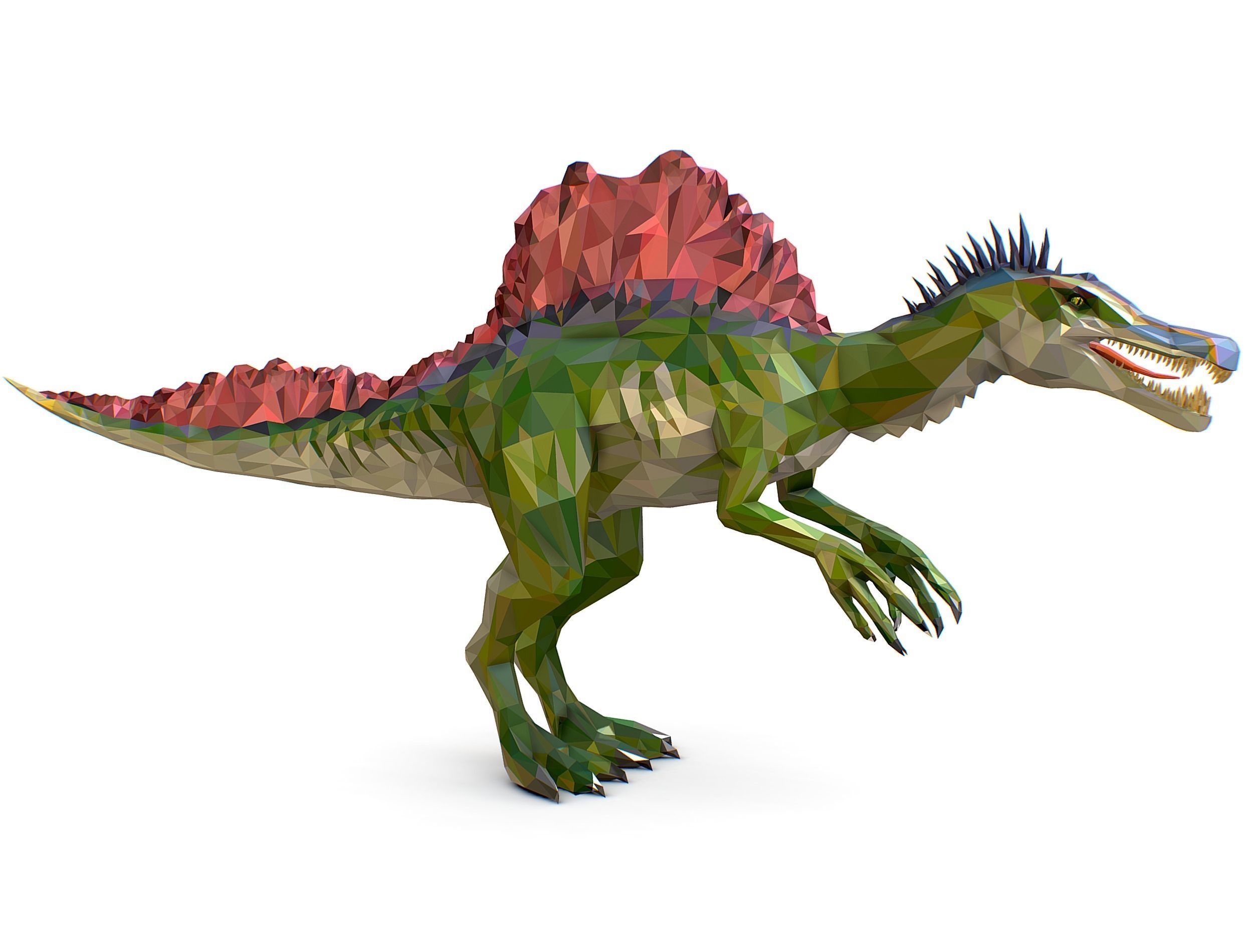 Dinosaur Spinosaurus Lowpoly Art Style Animal Low-poly 3D model_11