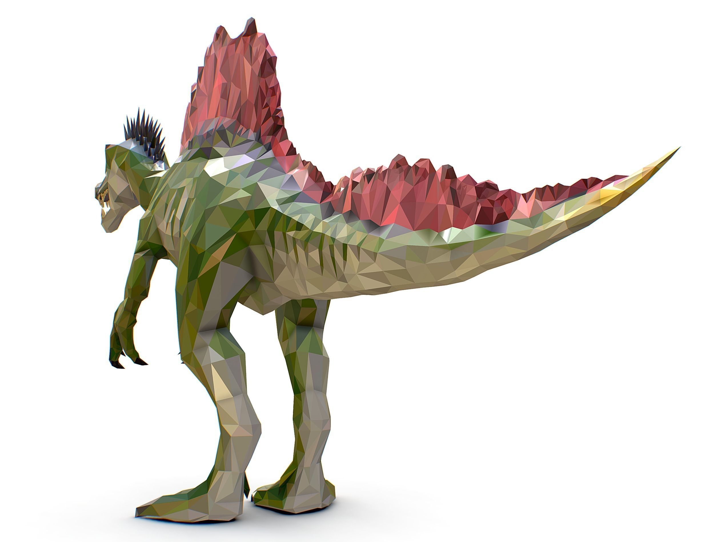 Dinosaur Spinosaurus Lowpoly Art Style Animal Low-poly 3D model_22