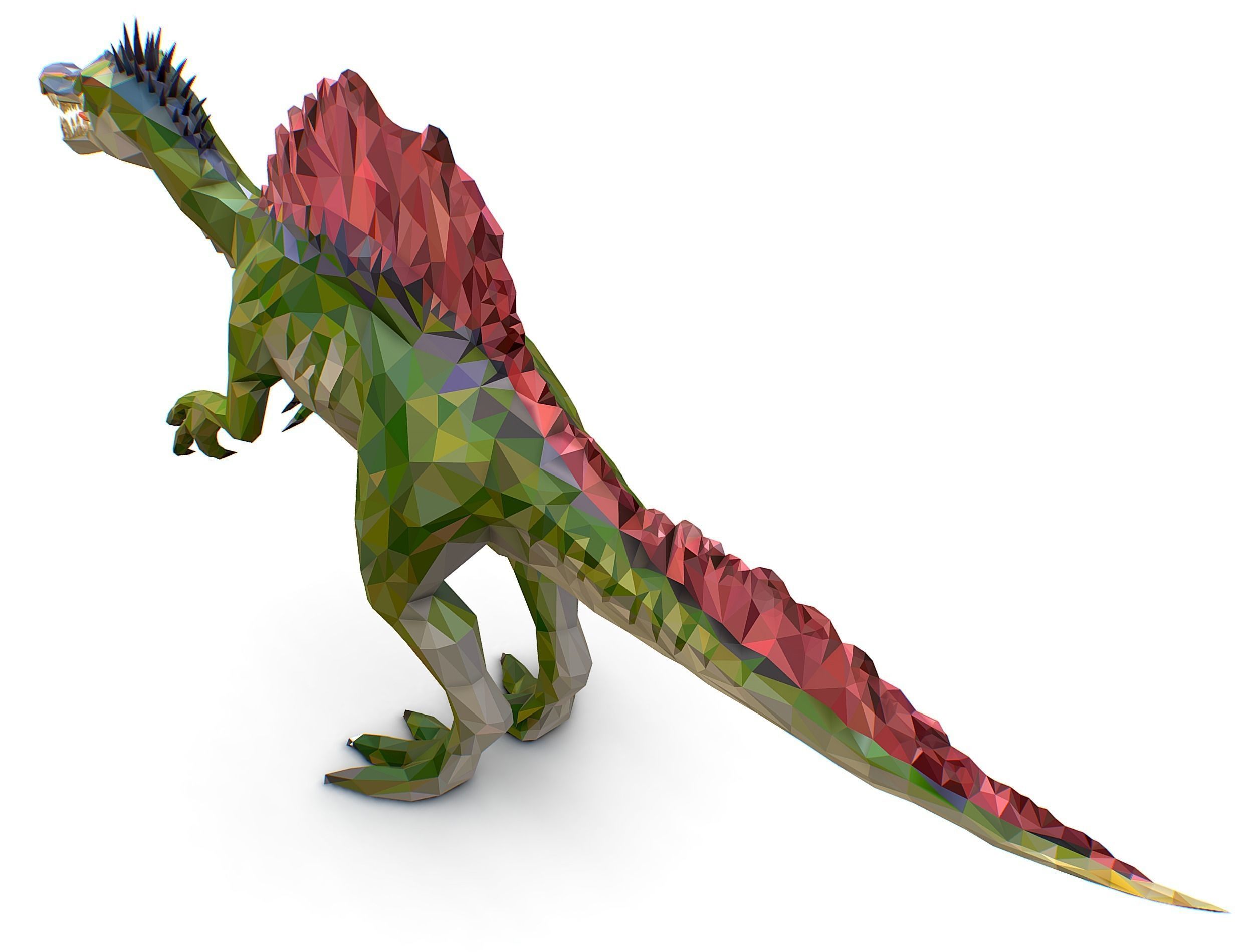 Dinosaur Spinosaurus Lowpoly Art Style Animal Low-poly 3D model_33