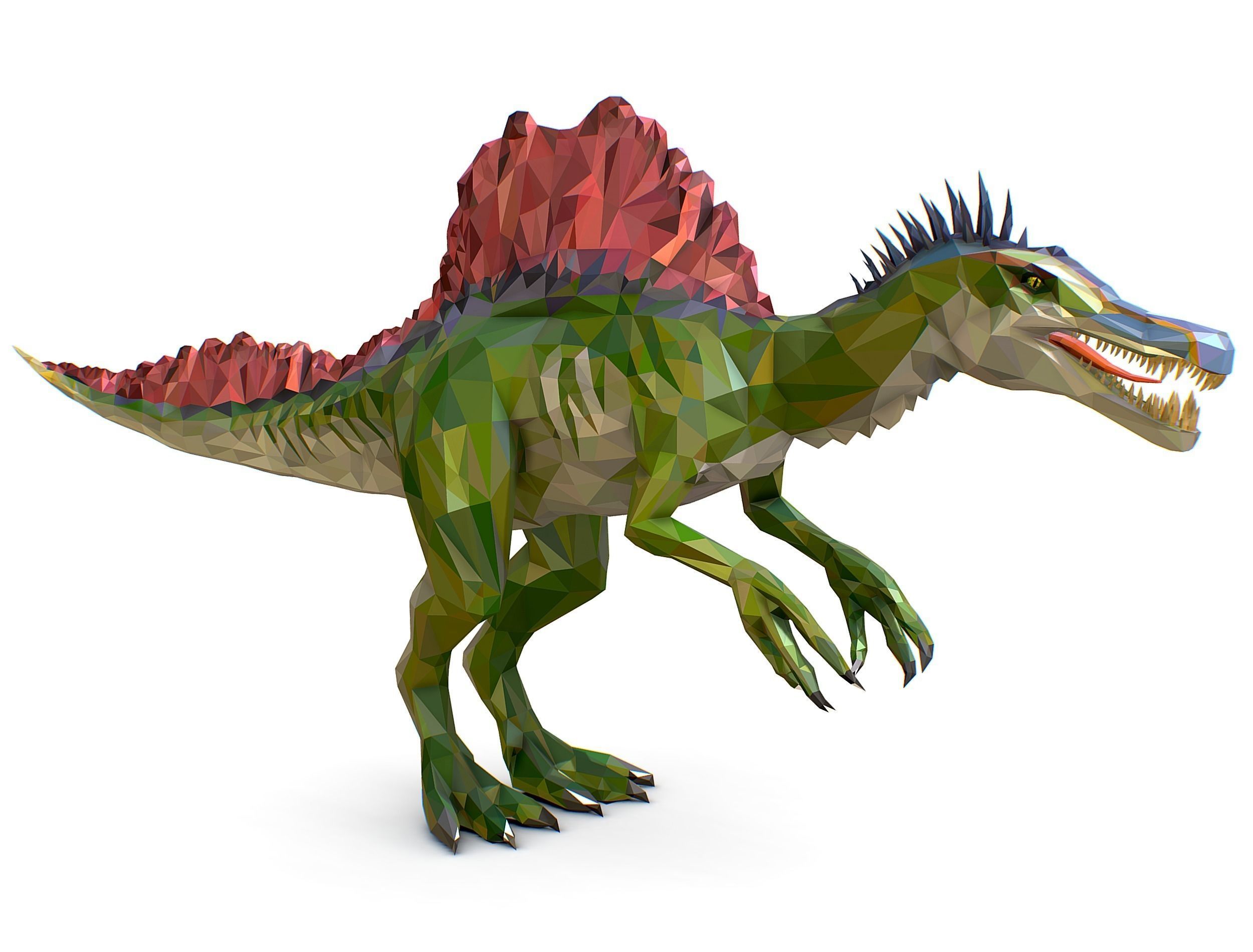 Dinosaur Spinosaurus Lowpoly Art Style Animal Low-poly 3D model_10