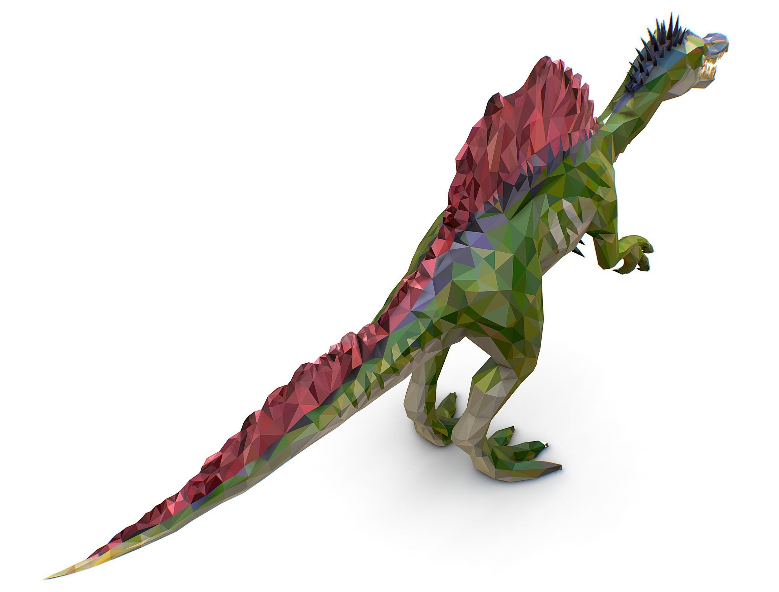 Dinosaur Spinosaurus Lowpoly Art Style Animal Low-poly 3D model_34