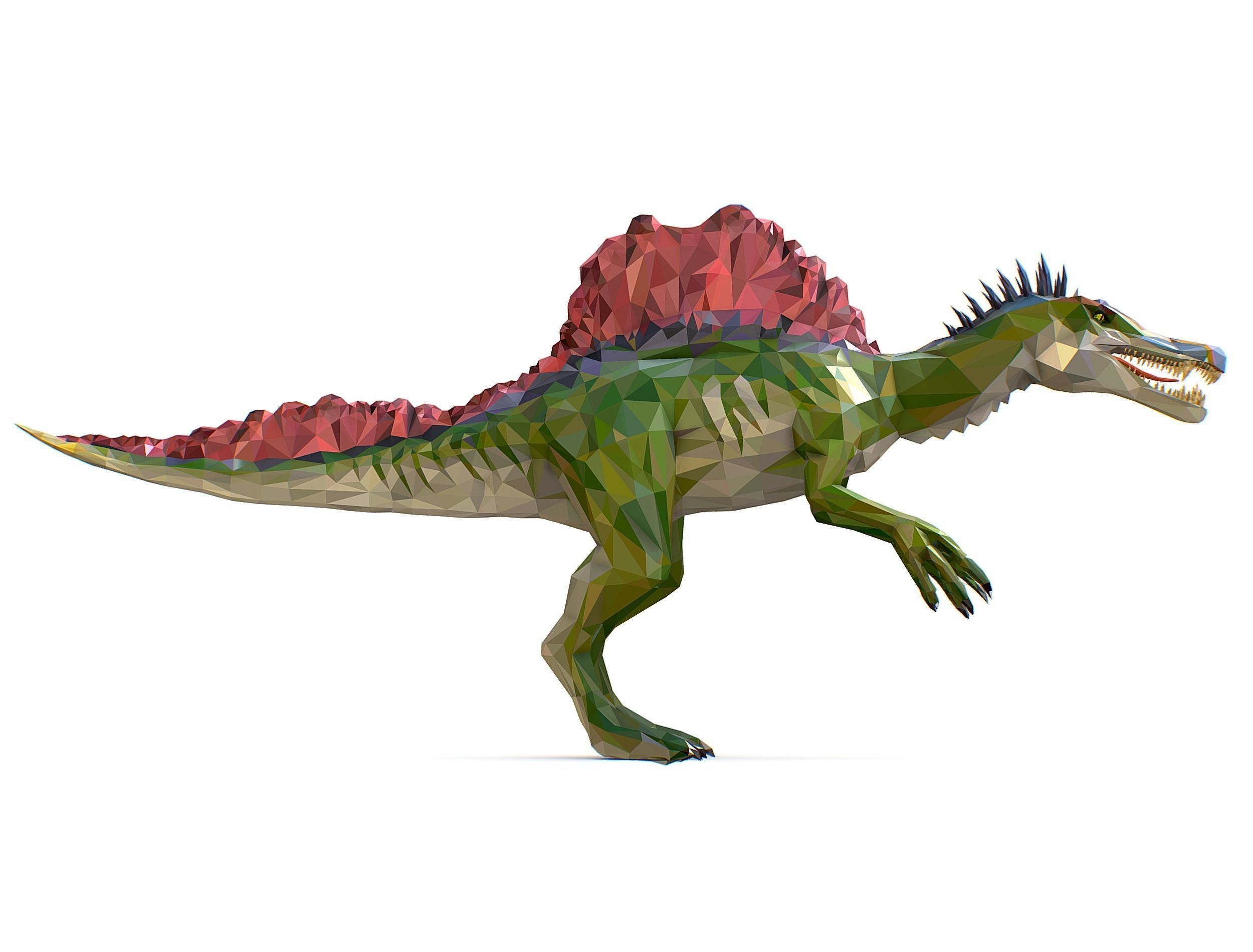 Dinosaur Spinosaurus Lowpoly Art Style Animal Low-poly 3D model_31