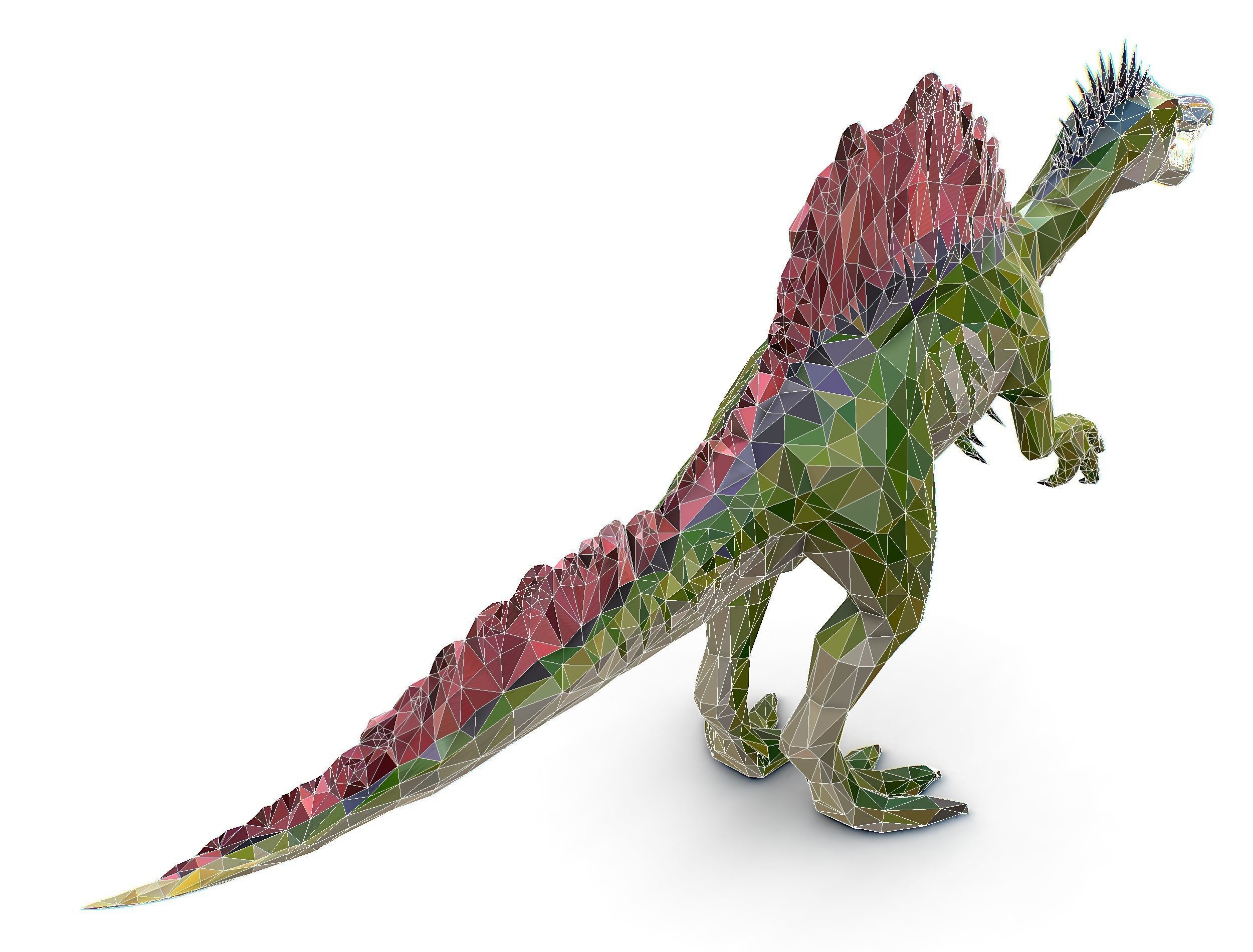 Dinosaur Spinosaurus Lowpoly Art Style Animal Low-poly 3D model_39