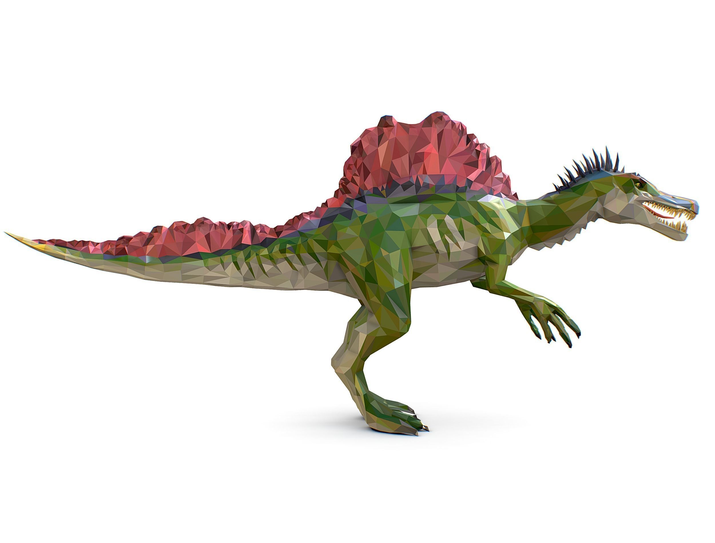 Dinosaur Spinosaurus Lowpoly Art Style Animal Low-poly 3D model_13
