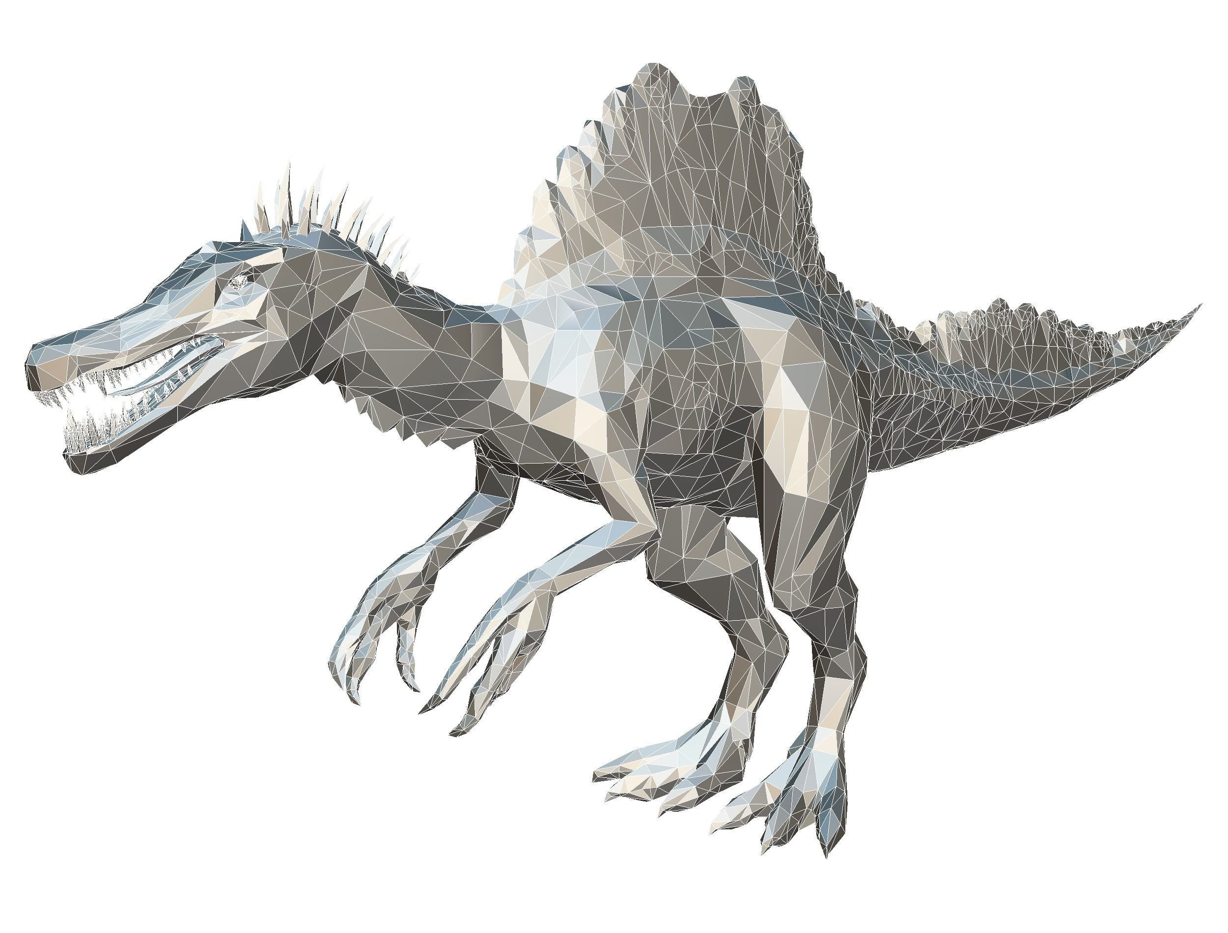 Dinosaur Spinosaurus Lowpoly Art Style Animal Low-poly 3D model_38