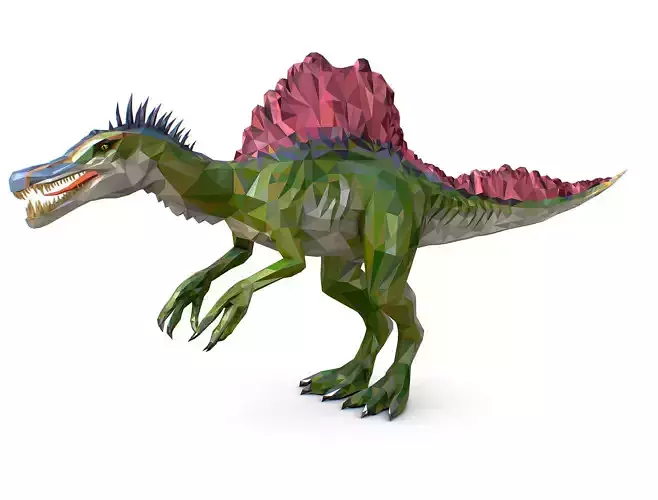 Dinosaur Spinosaurus Lowpoly Art Style Animal
