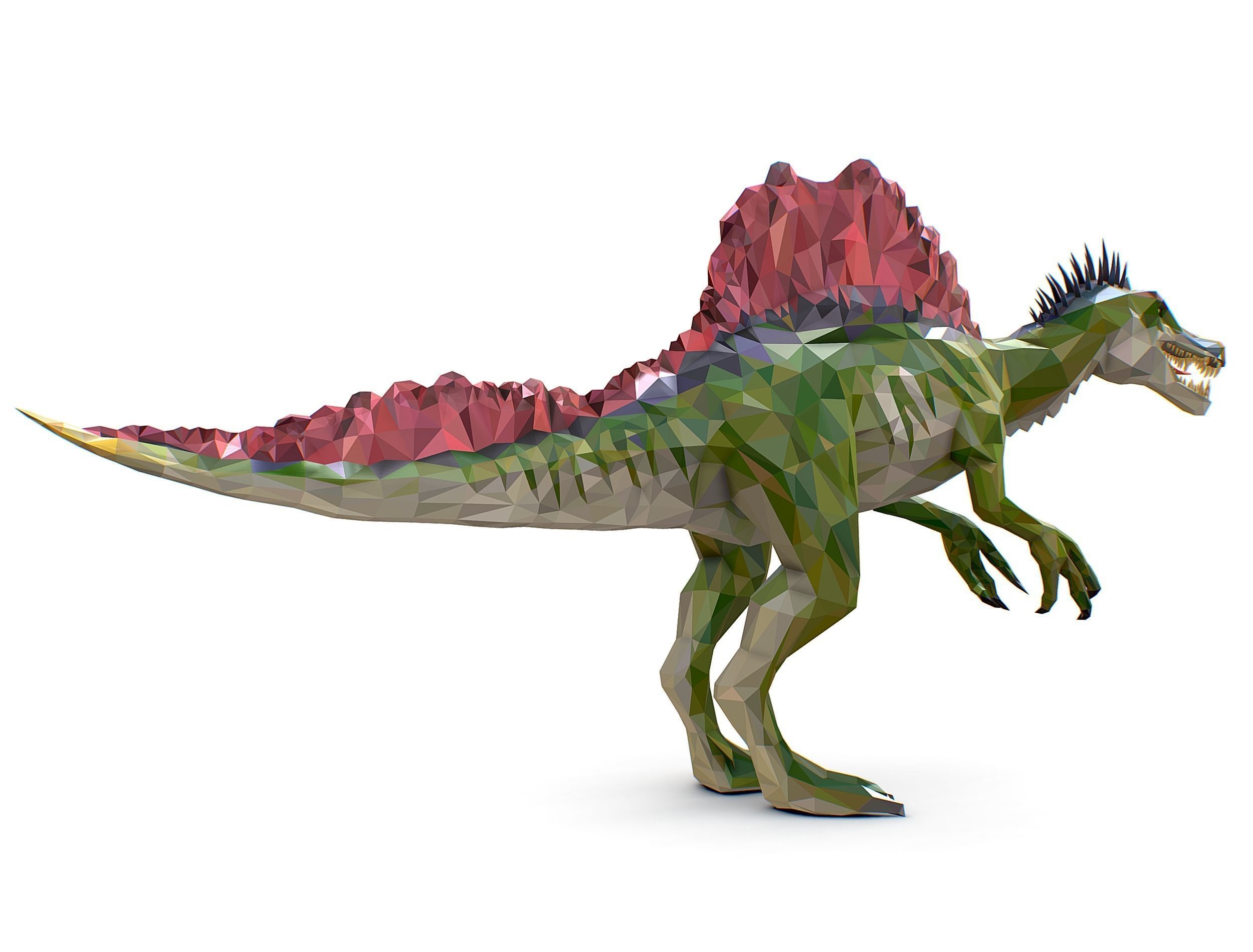 Dinosaur Spinosaurus Lowpoly Art Style Animal Low-poly 3D model_15