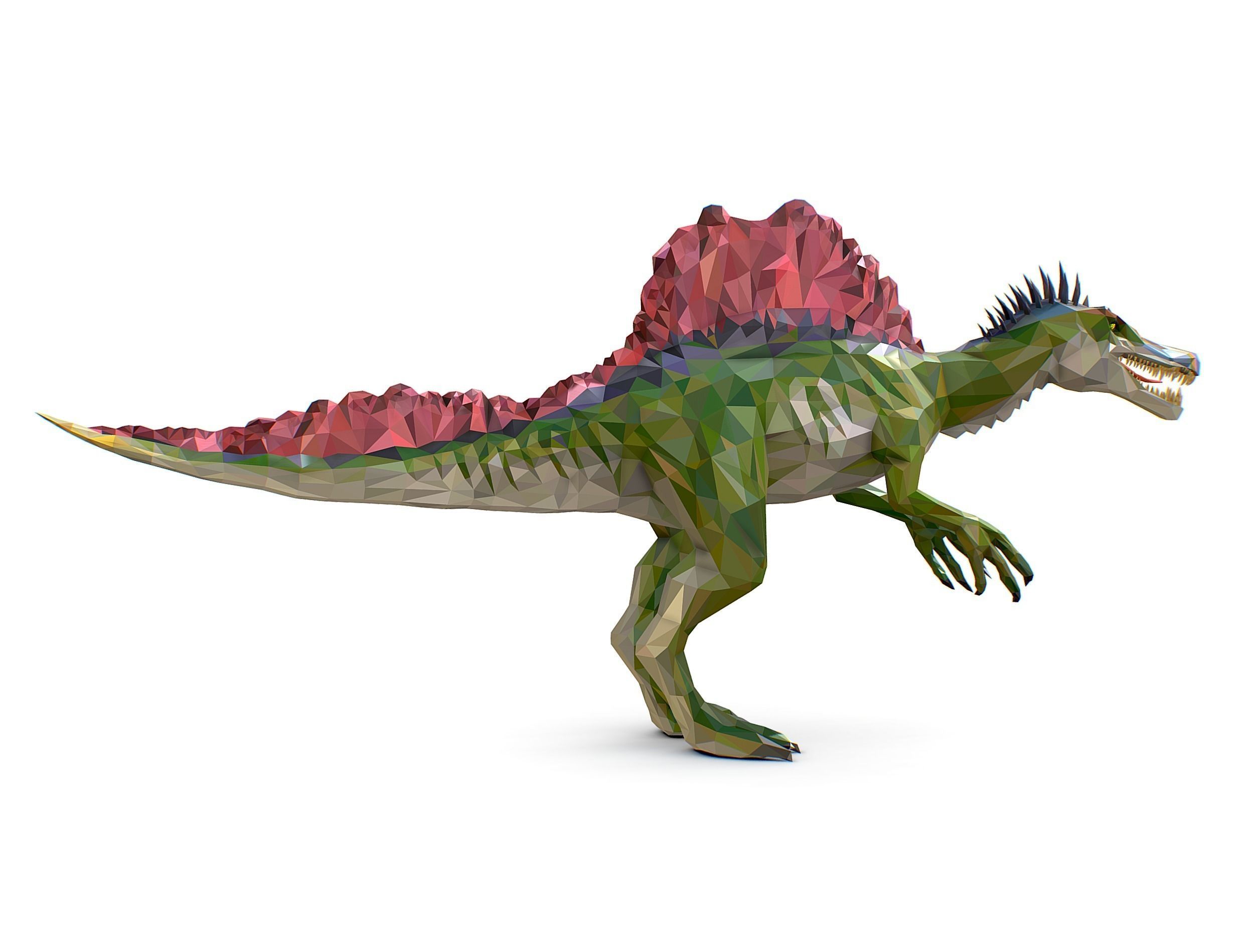 Dinosaur Spinosaurus Lowpoly Art Style Animal Low-poly 3D model_14