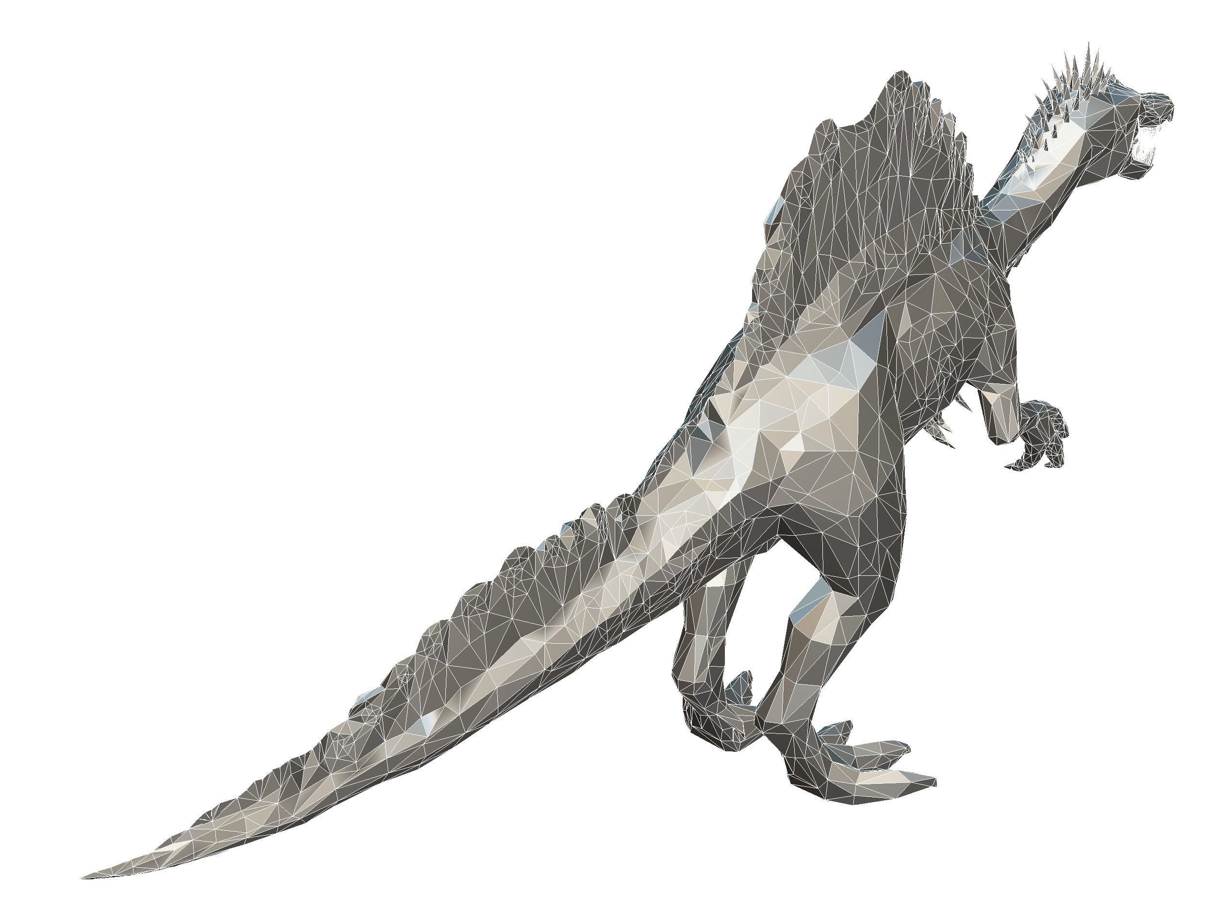 Dinosaur Spinosaurus Lowpoly Art Style Animal Low-poly 3D model_40