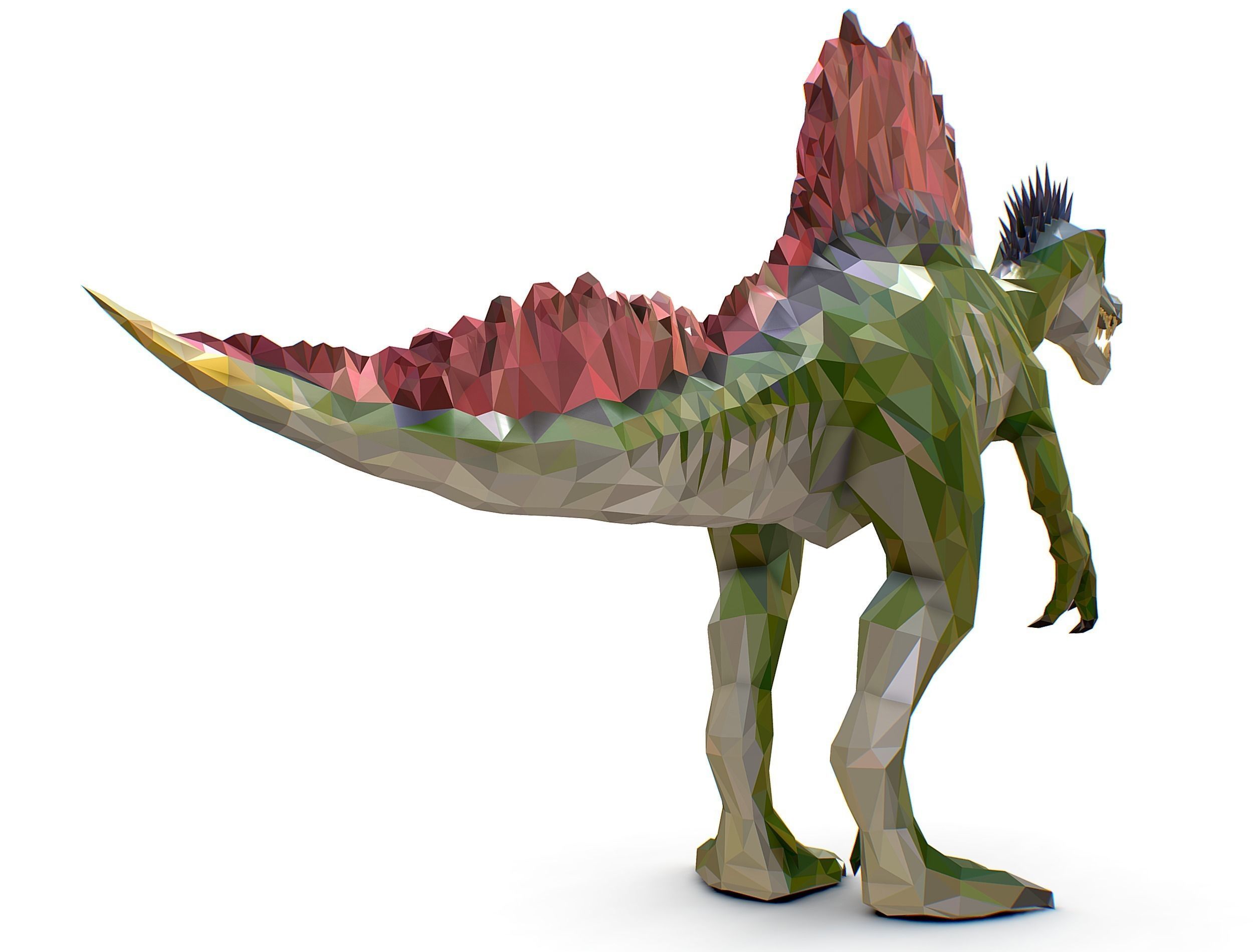 Dinosaur Spinosaurus Lowpoly Art Style Animal Low-poly 3D model_18
