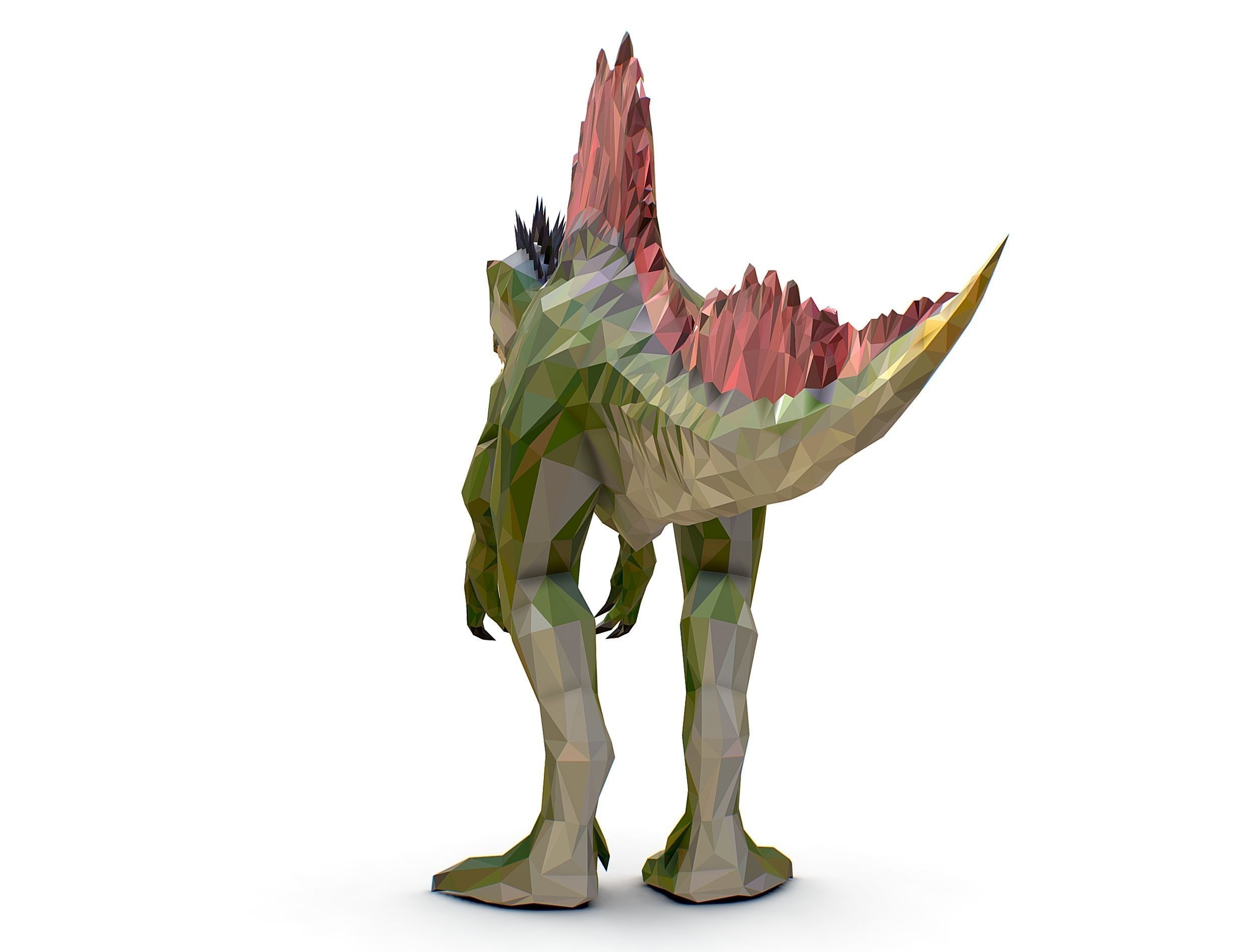 Dinosaur Spinosaurus Lowpoly Art Style Animal Low-poly 3D model_21