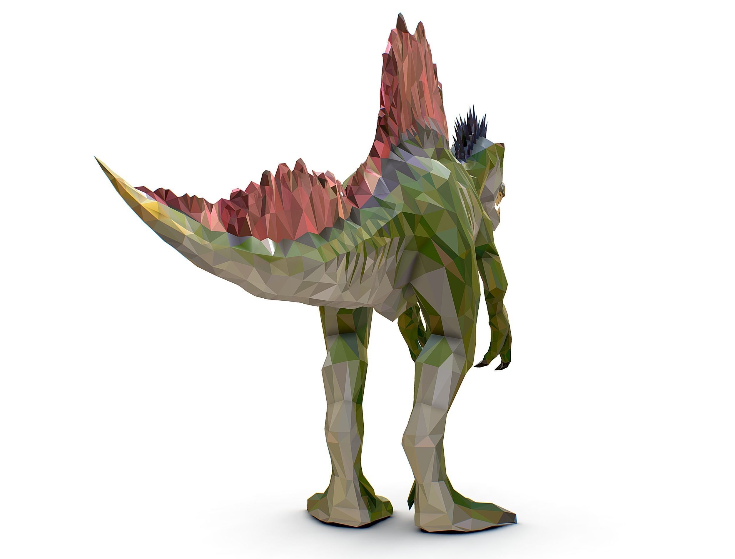 Dinosaur Spinosaurus Lowpoly Art Style Animal Low-poly 3D model_19
